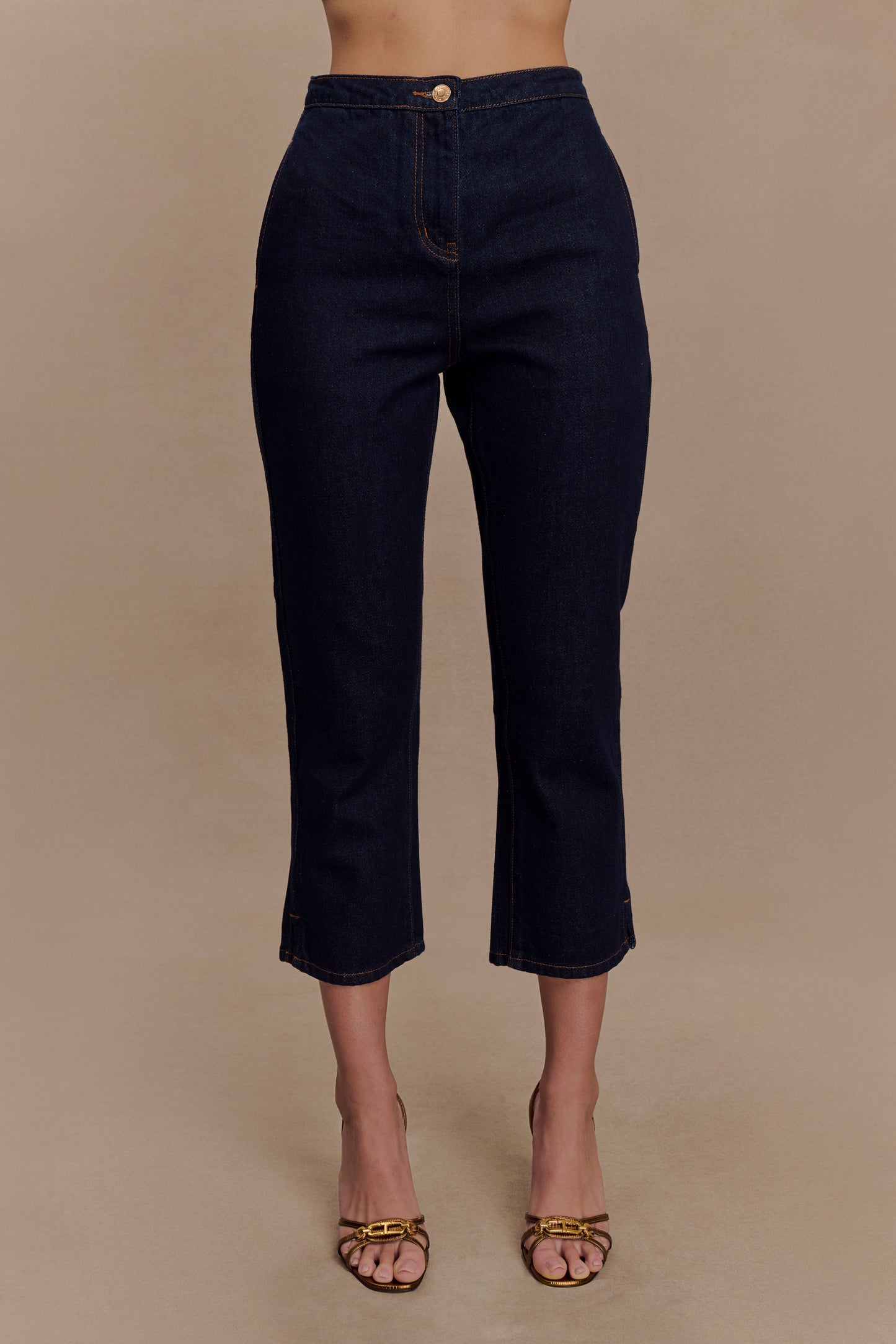 Pantalon capri en jean Hudson - Bleu indigo