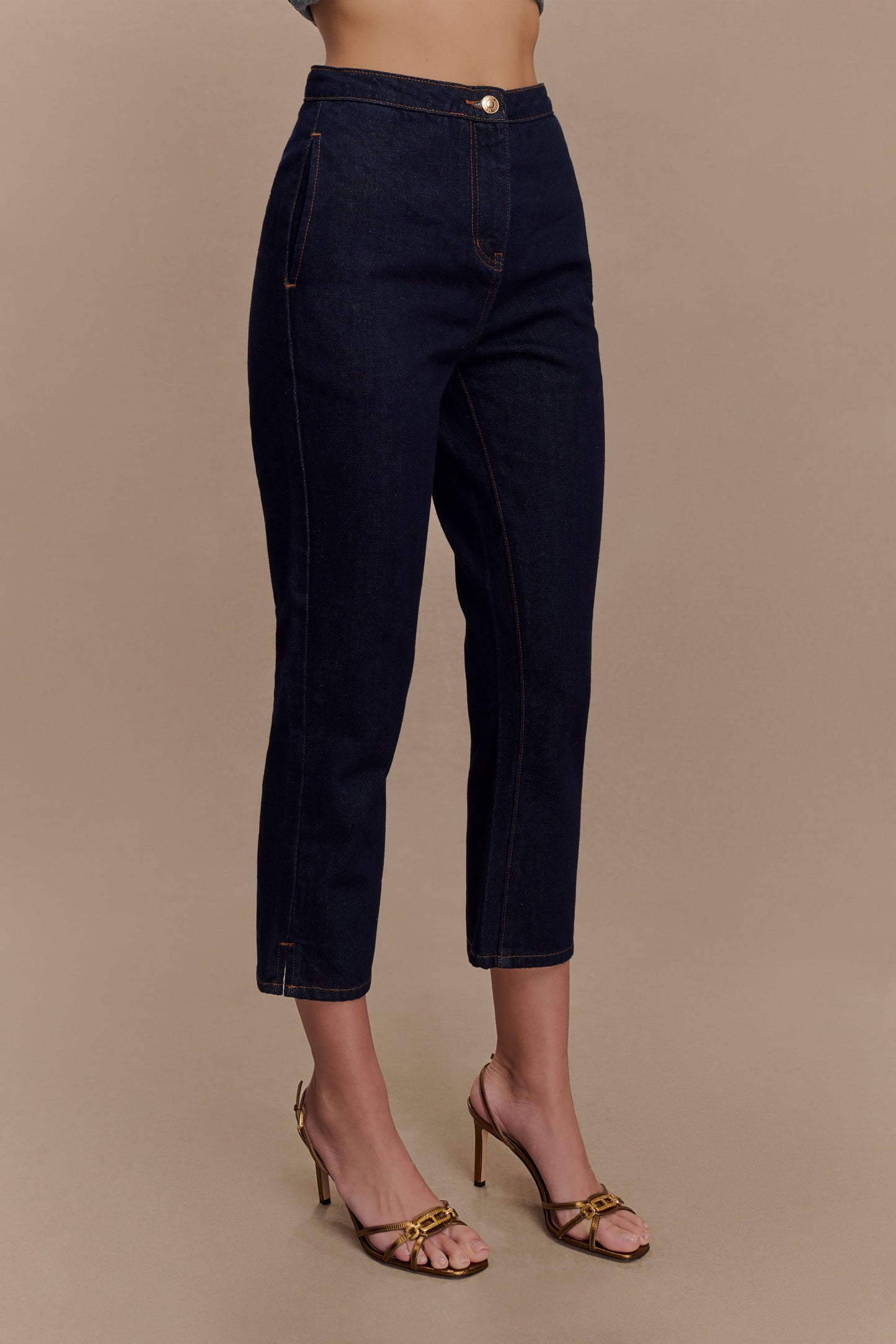 Pantalon capri en jean Hudson - Bleu indigo
