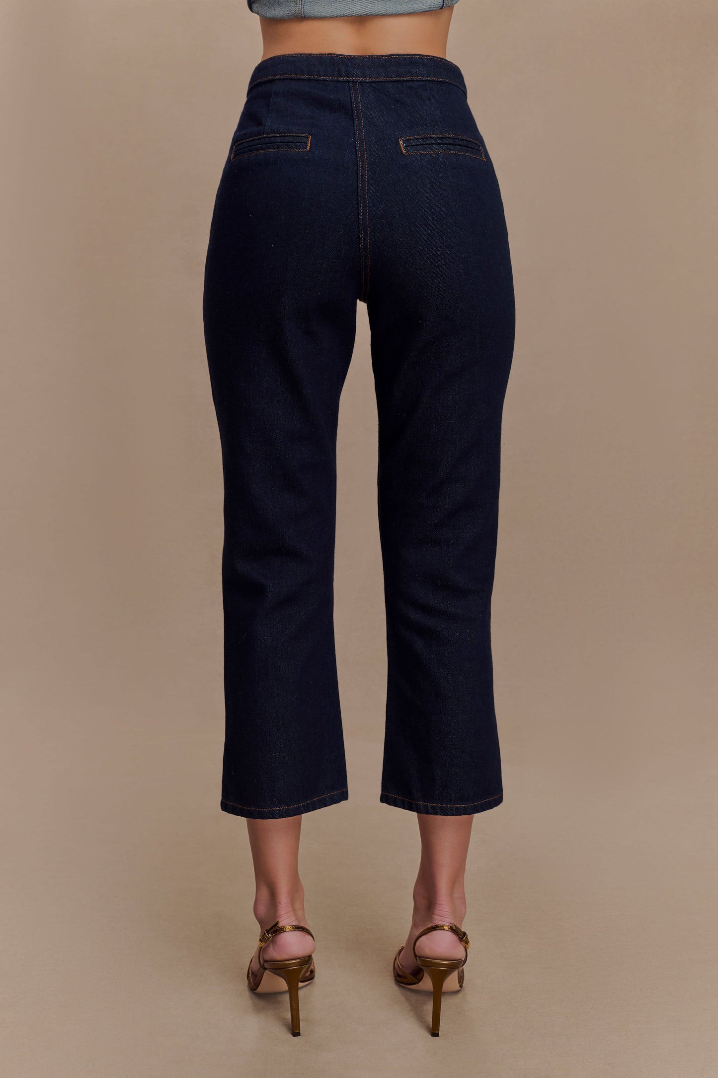 Pantalon capri en jean Hudson - Bleu indigo