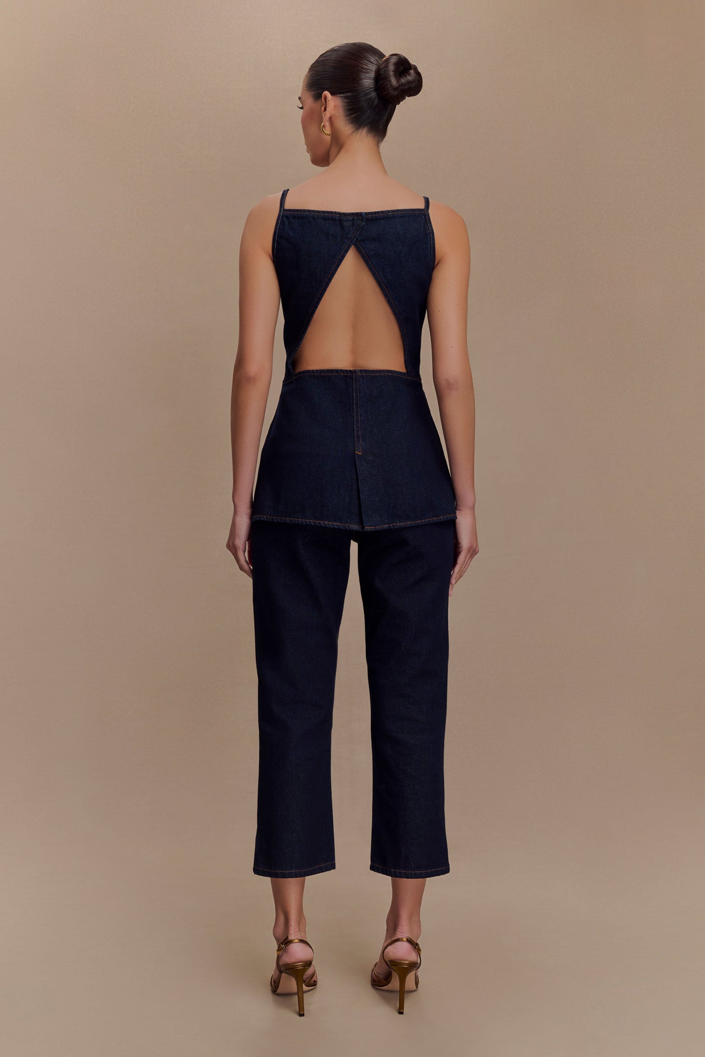 Pantalon capri en jean Hudson - Bleu indigo
