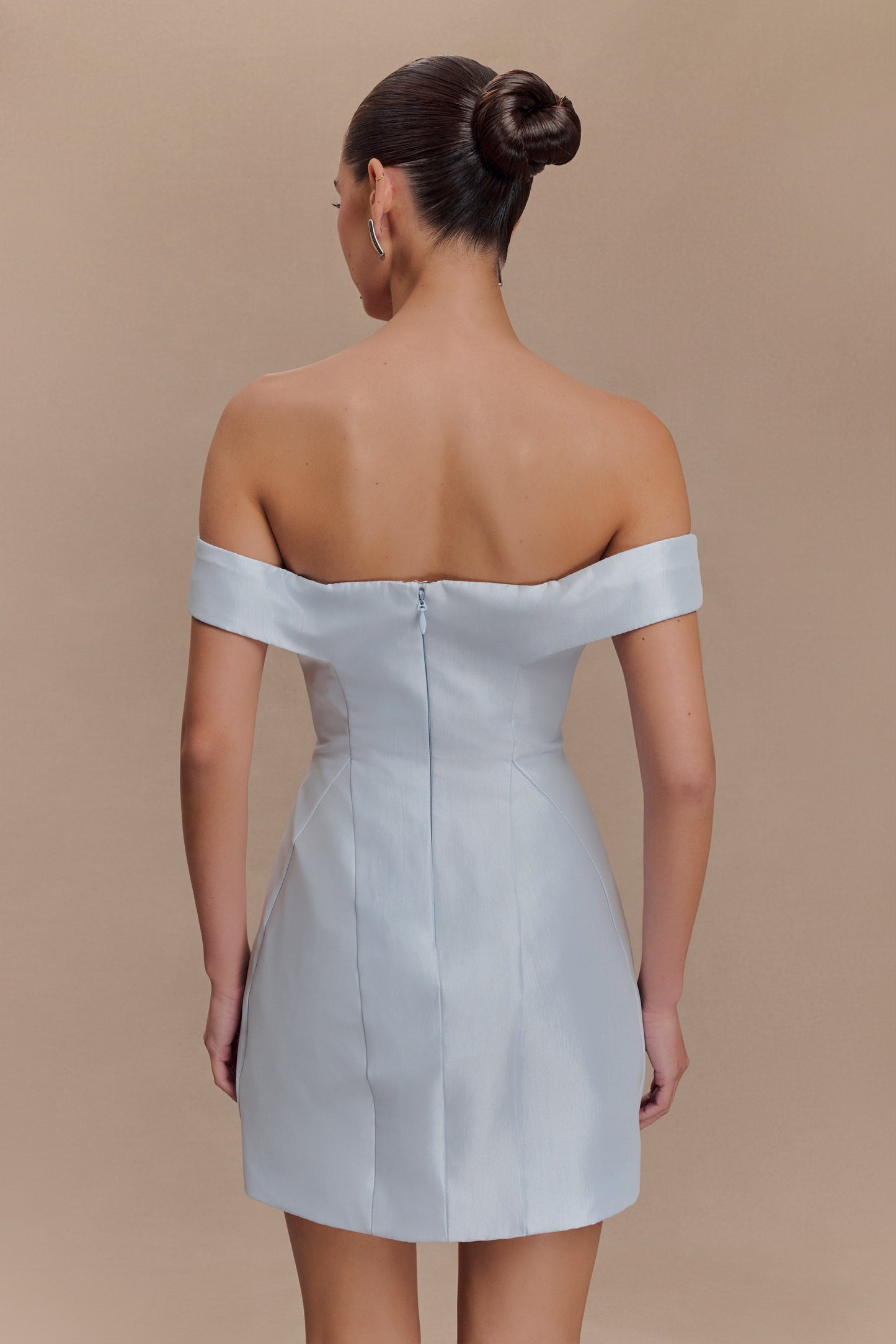 Mini-robe Diana à épaules dénudées - Bleu bébé poudré