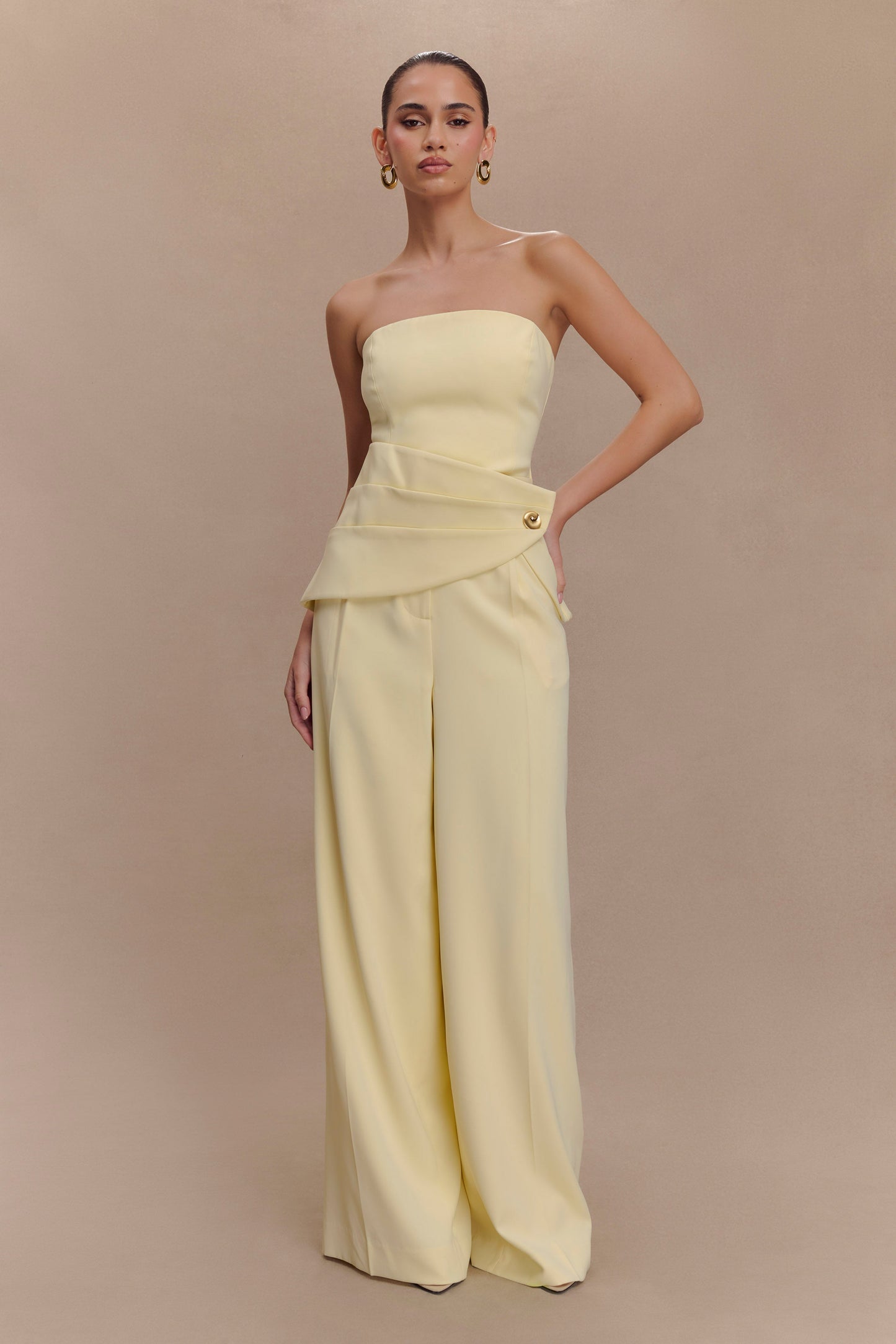 Pantalon large Faith Suiting - Crème citron