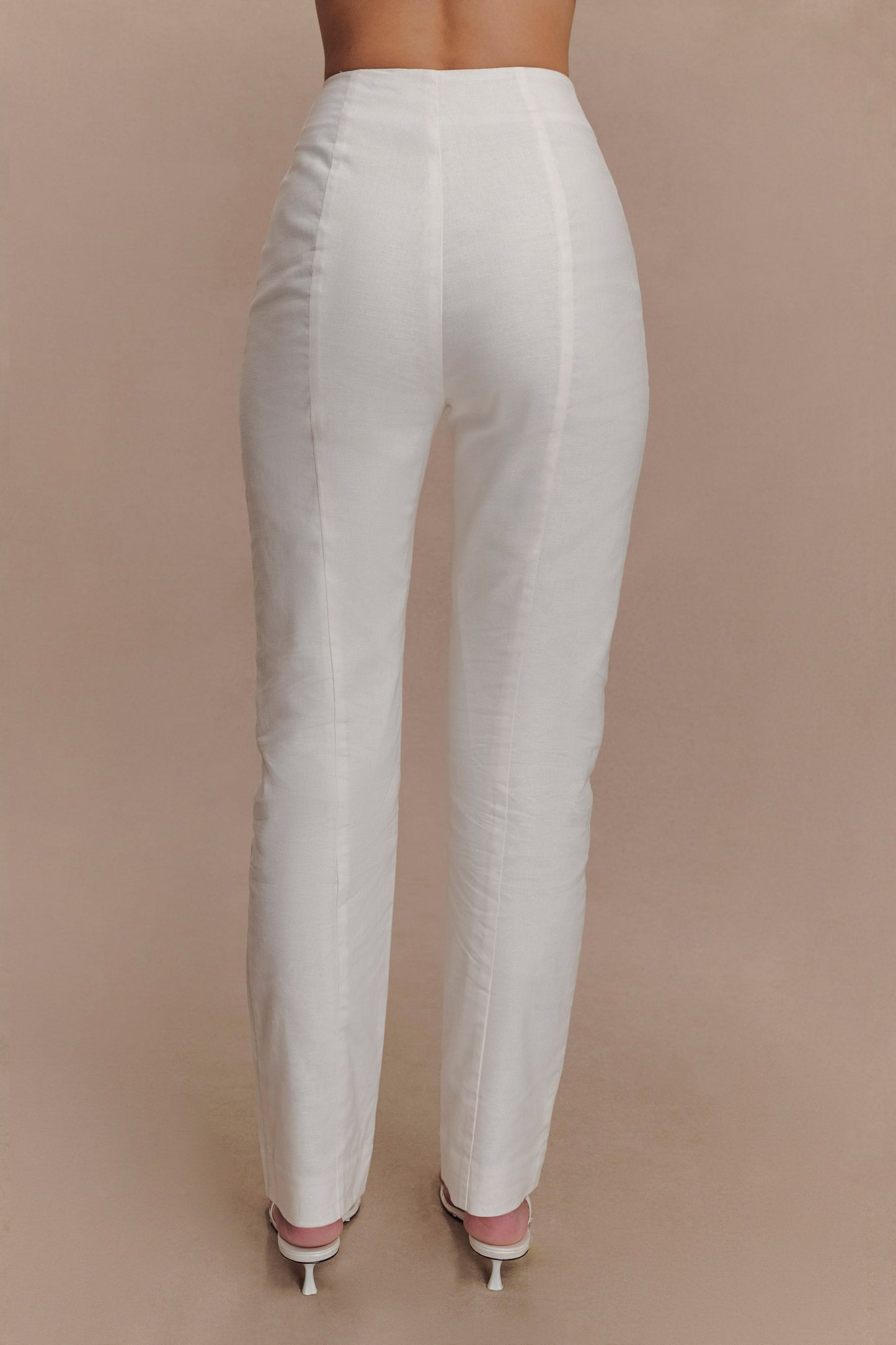Pantalon droit en lin Dora - Ivoire
