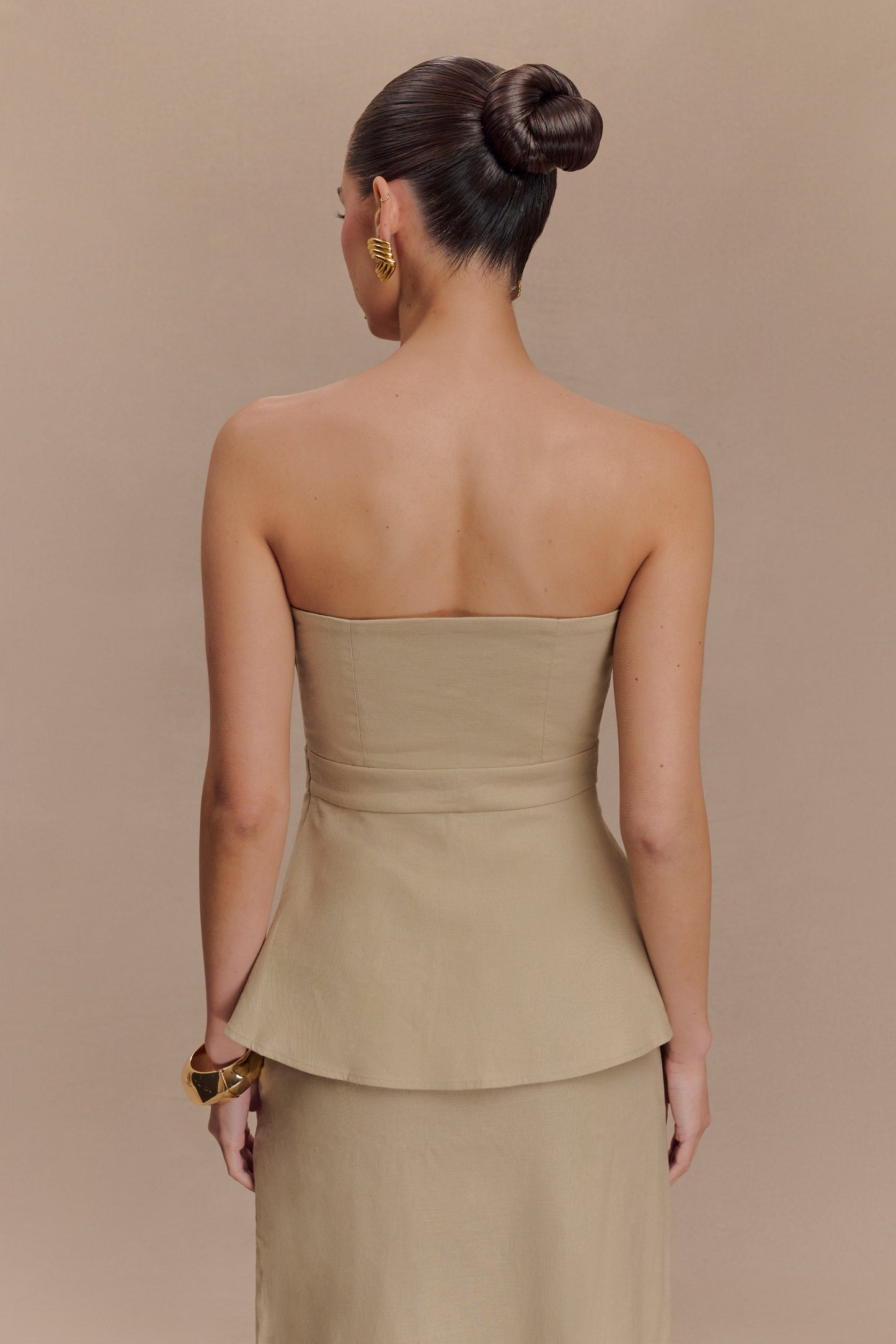 Top en lin sans bretelles Dora - Naturel