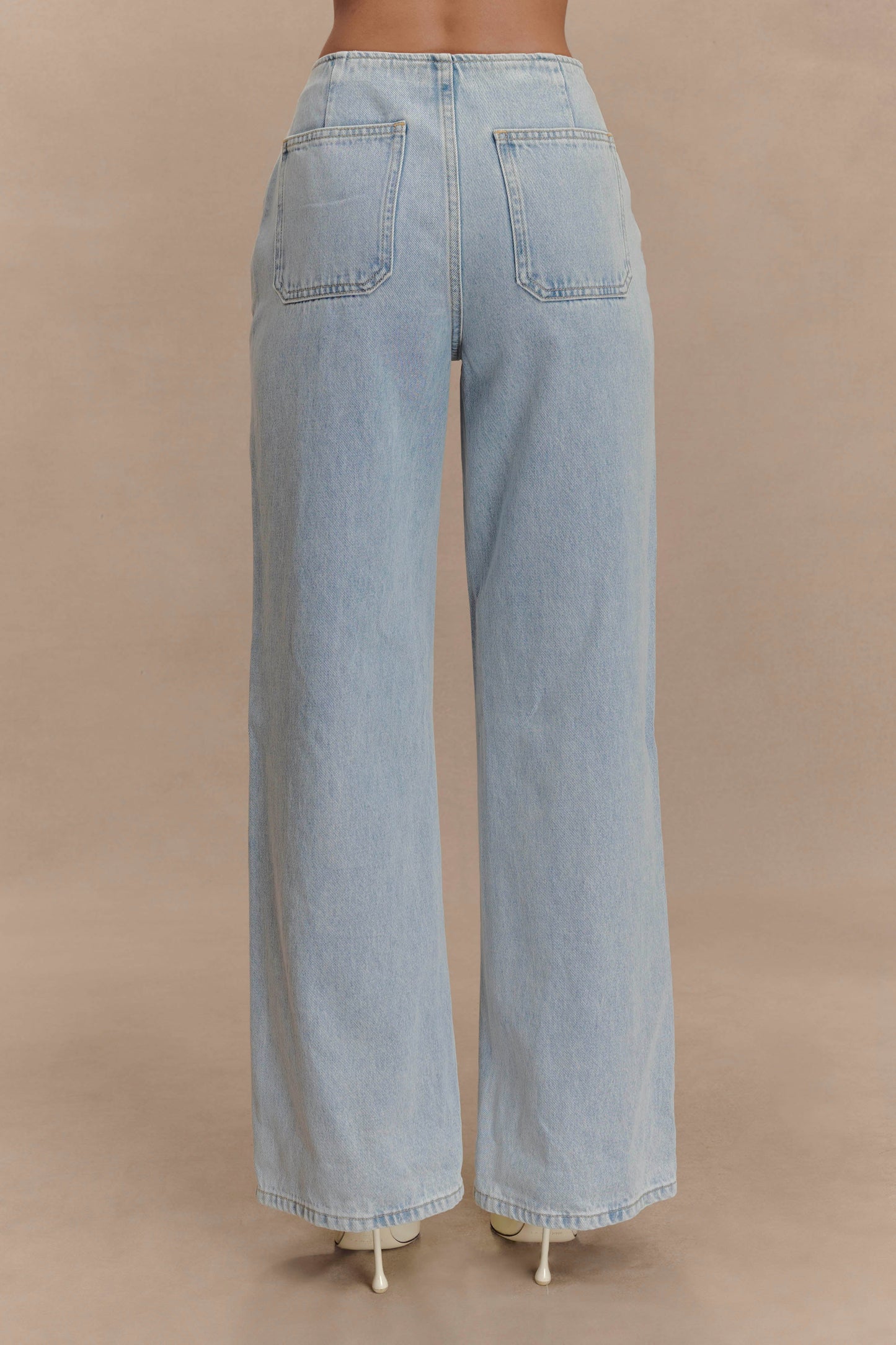 Jeans en jean taille mi-hauteur Caitlin - Bleu clair