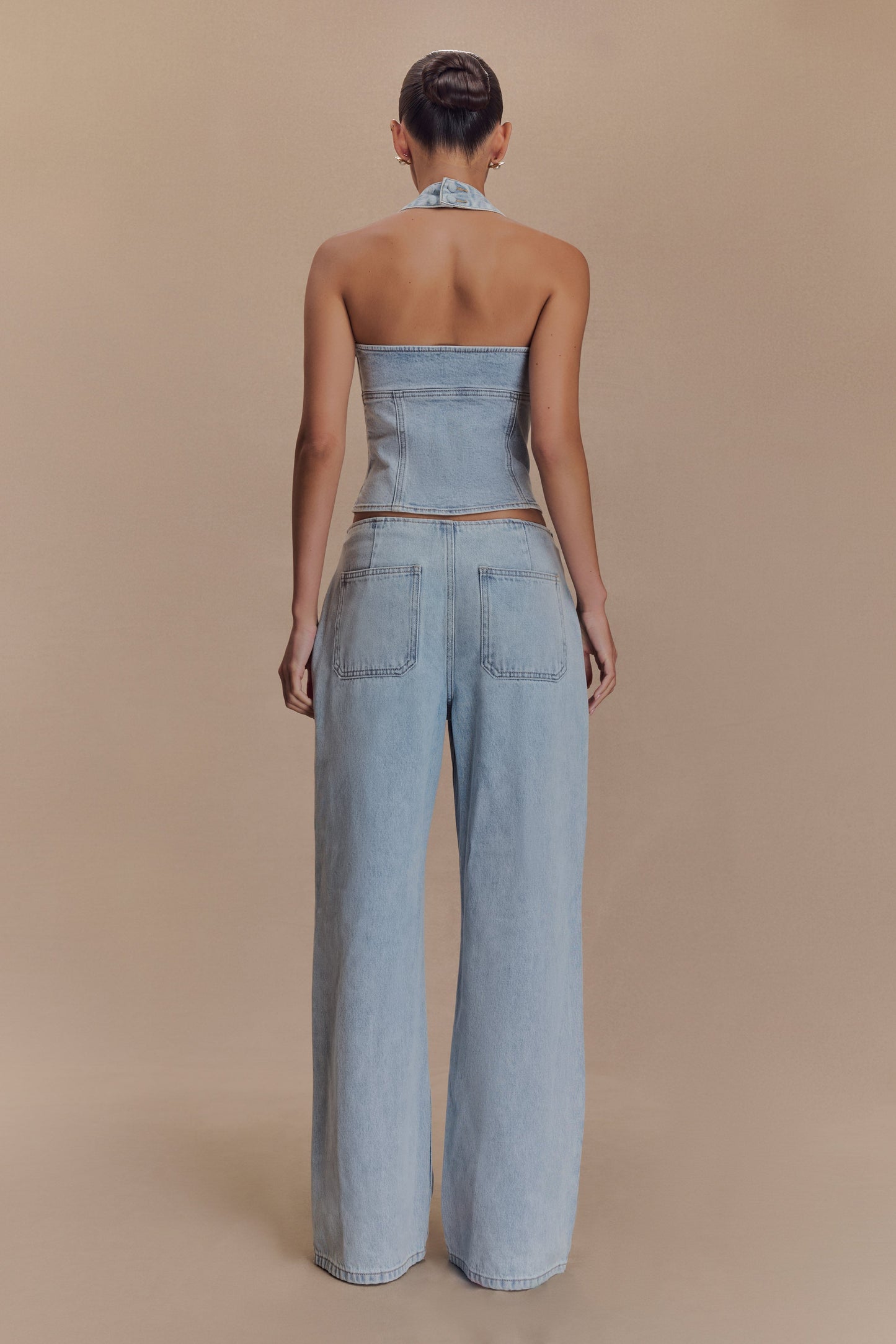 Jeans en jean taille mi-hauteur Caitlin - Bleu clair