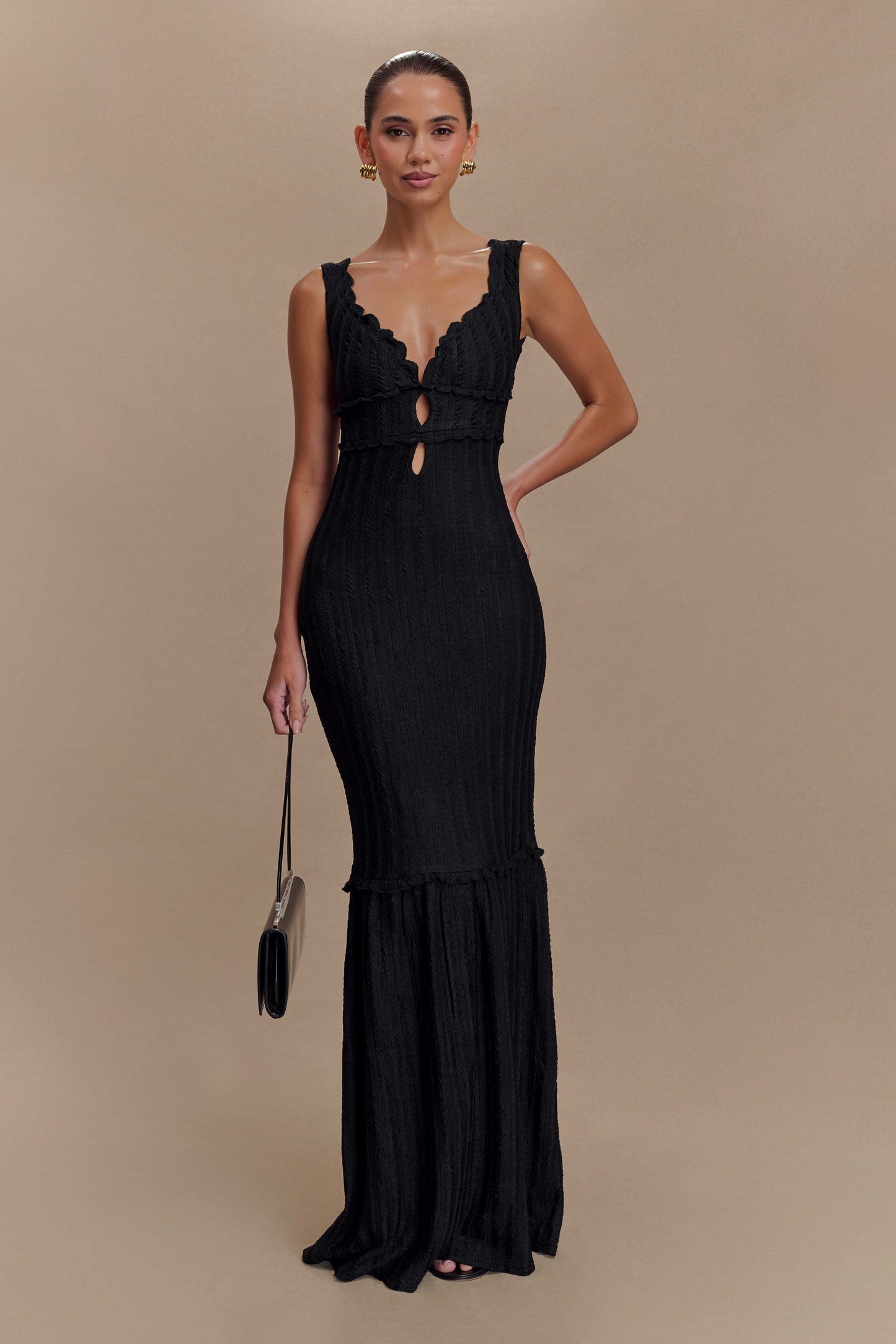 Robe Maxi Décolletée Natalie - Noir