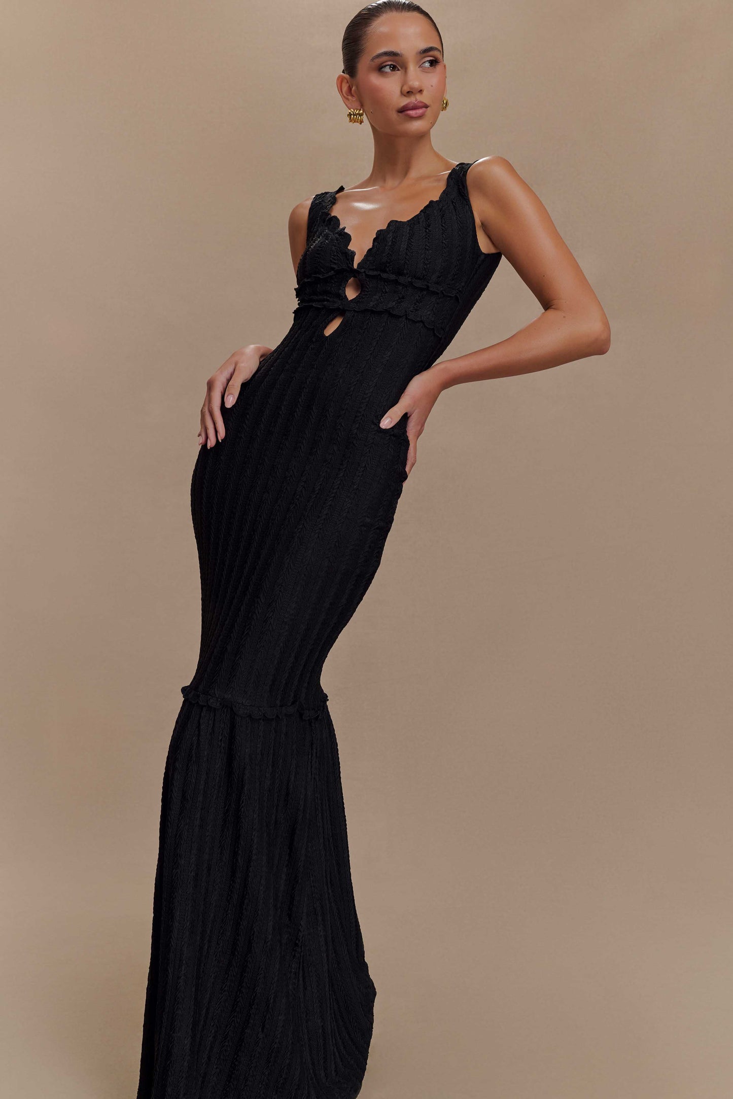 Robe Maxi Décolletée Natalie - Noir