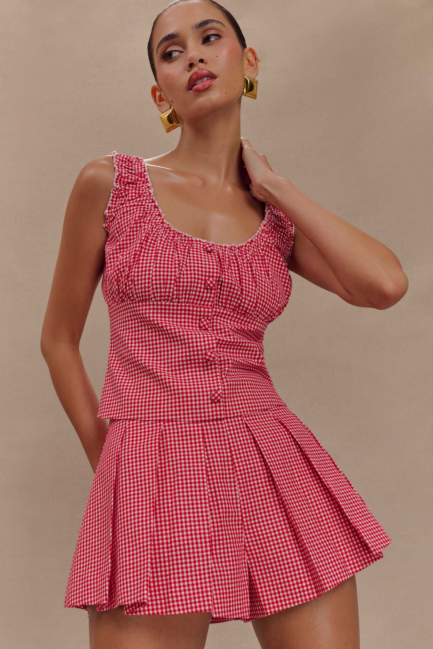 Shorts Issy - Gingham rouge