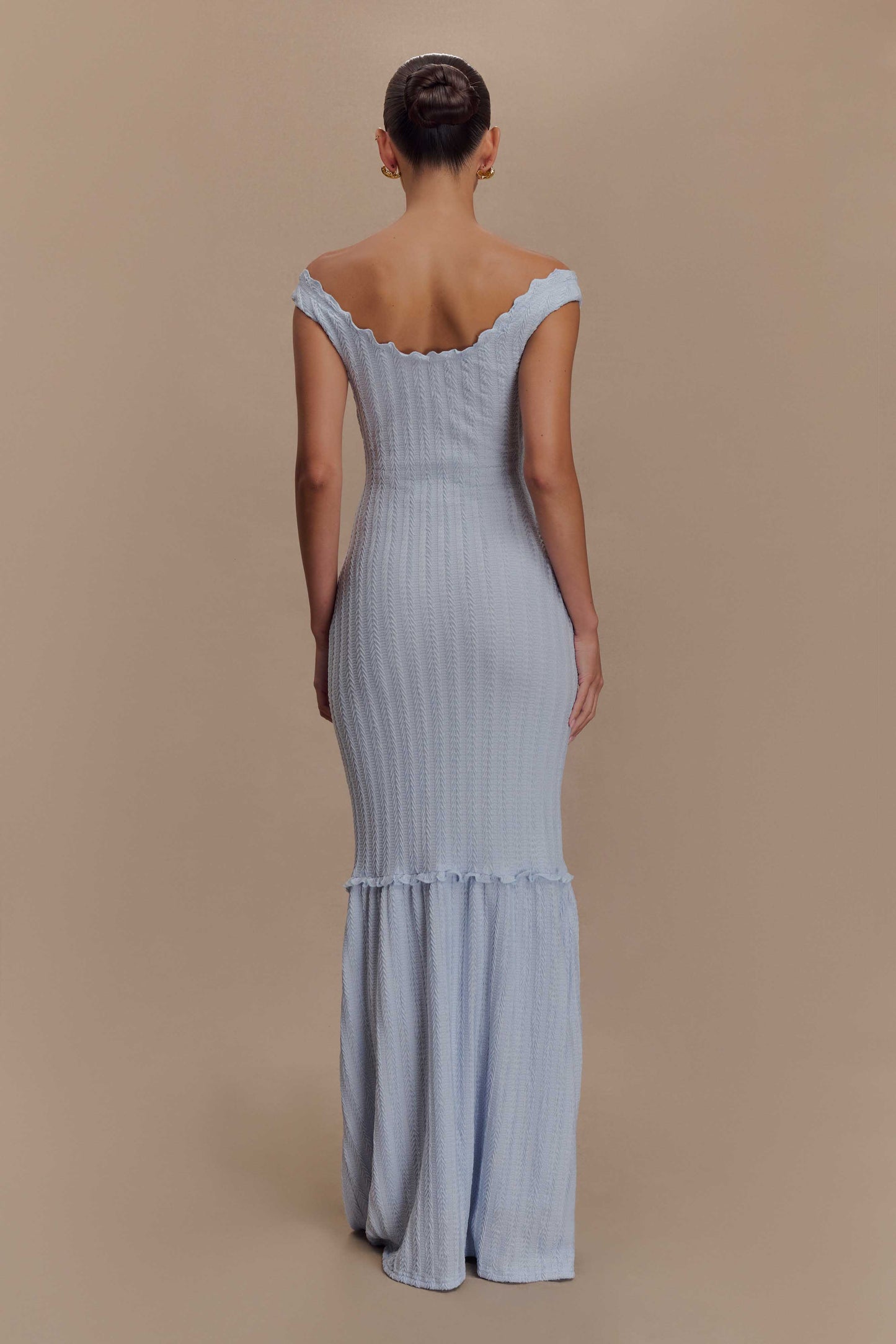 Robe Maxi à épaules dénudées Natalie - Bleu ciel