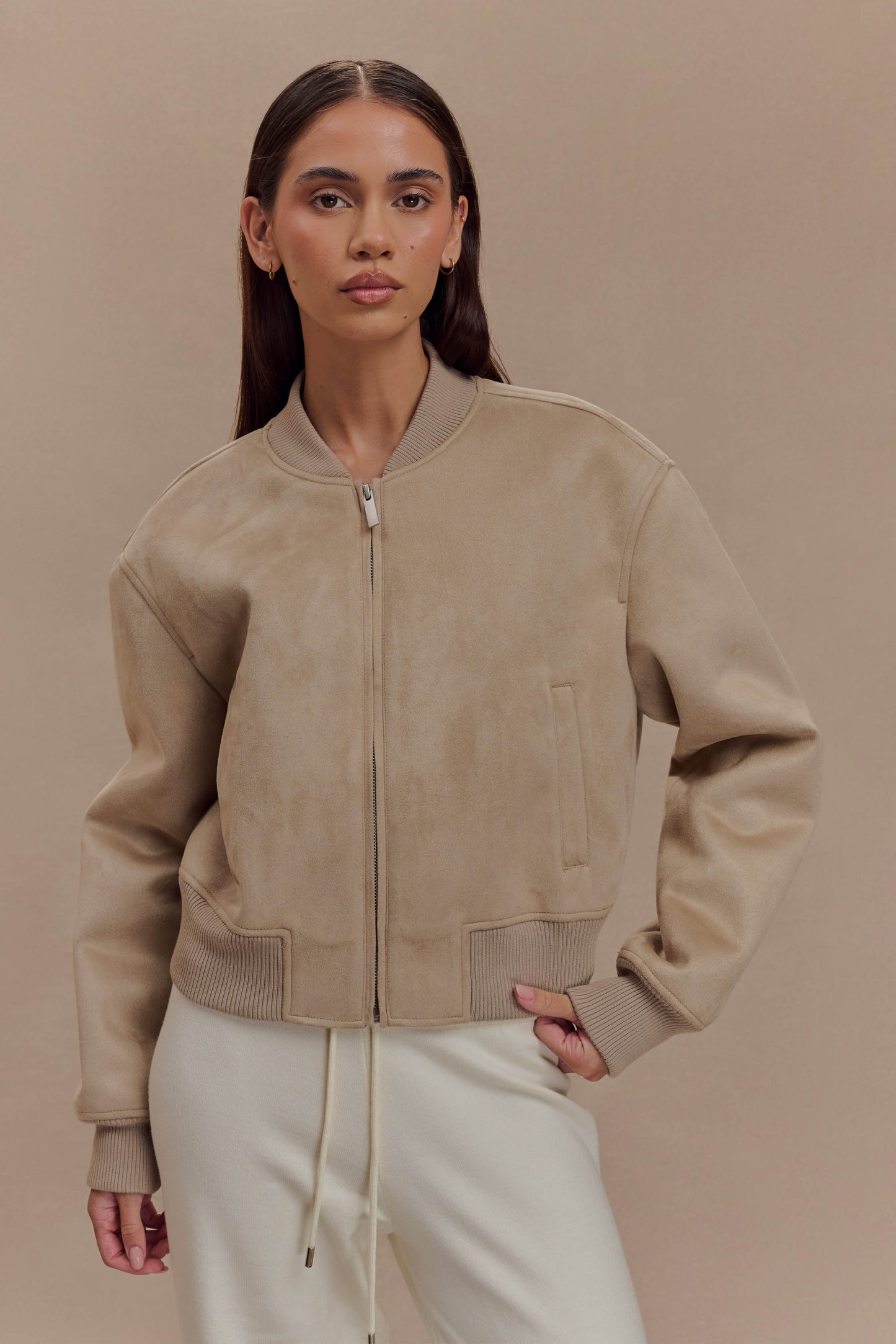 Bomber en daim Rudy - Sable