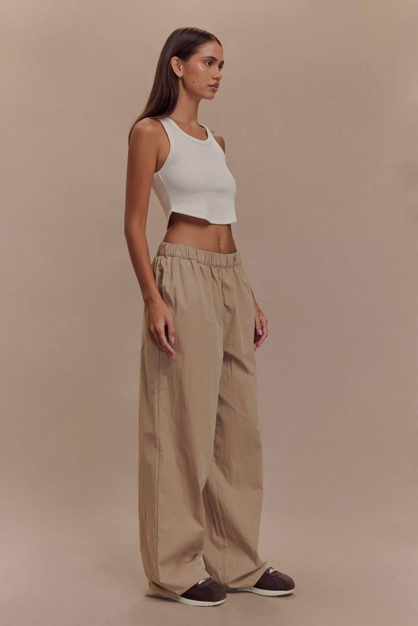 Pantalon large en coton Campbell - Sable