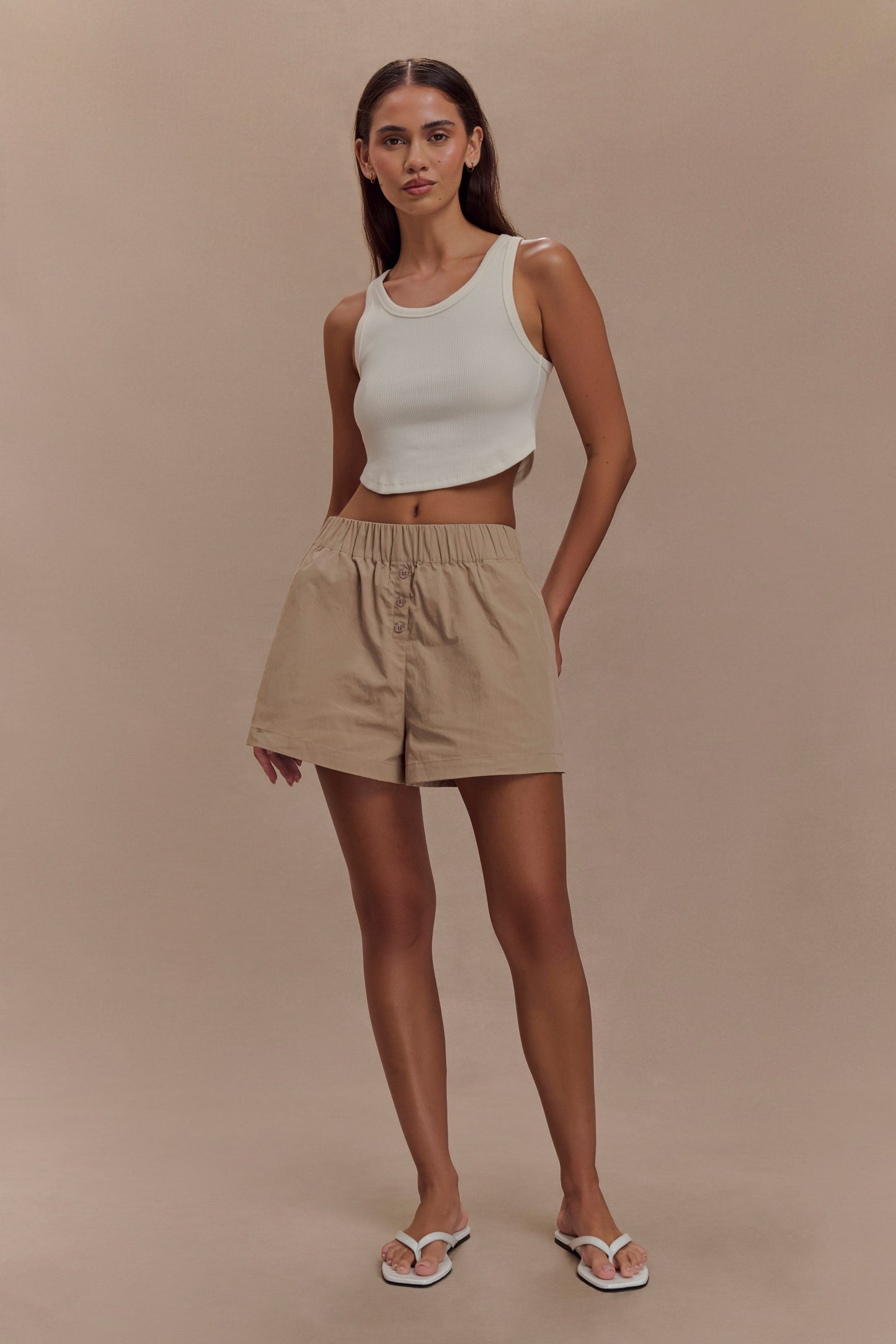 Shorts décontractés en coton Johanna - Sable
