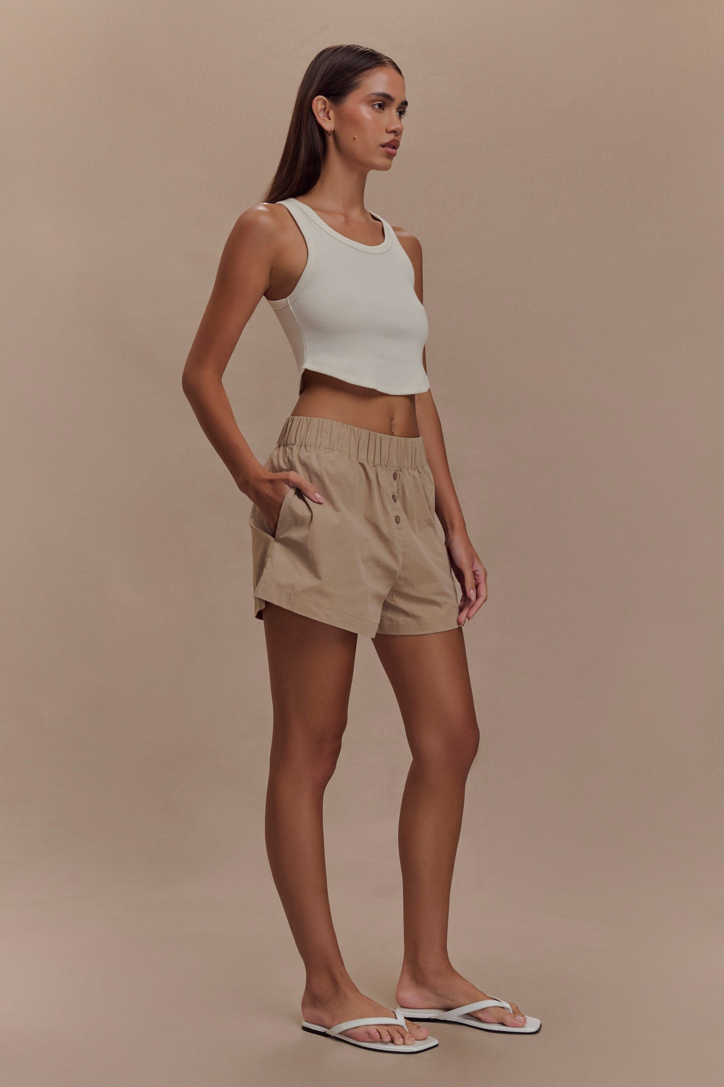 Shorts décontractés en coton Johanna - Sable