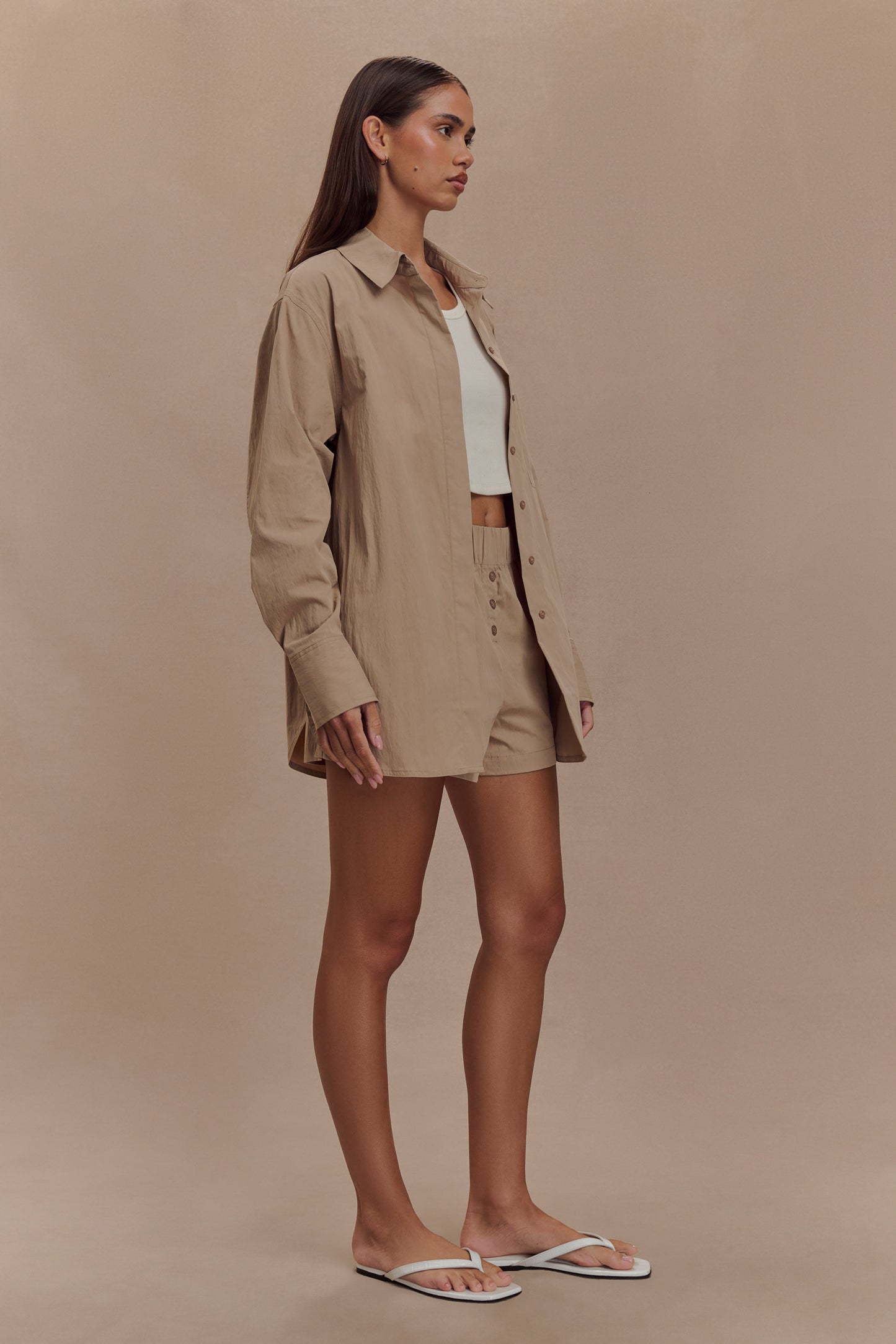 Chemise ample en coton Campbell - Sable