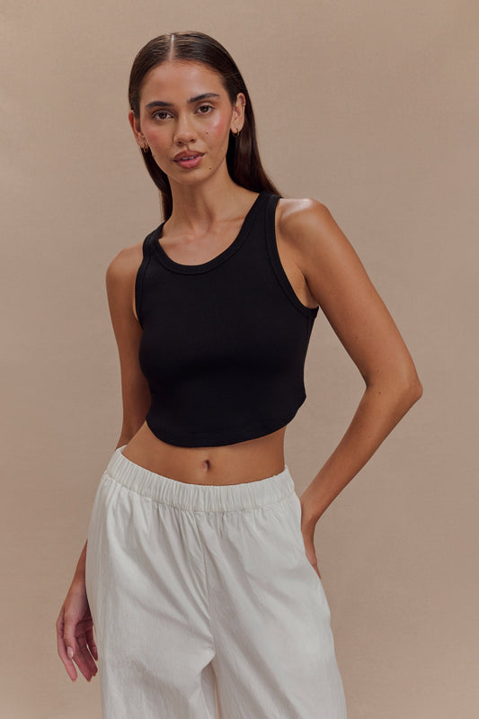 Débardeur côtelé Morgana - Noir