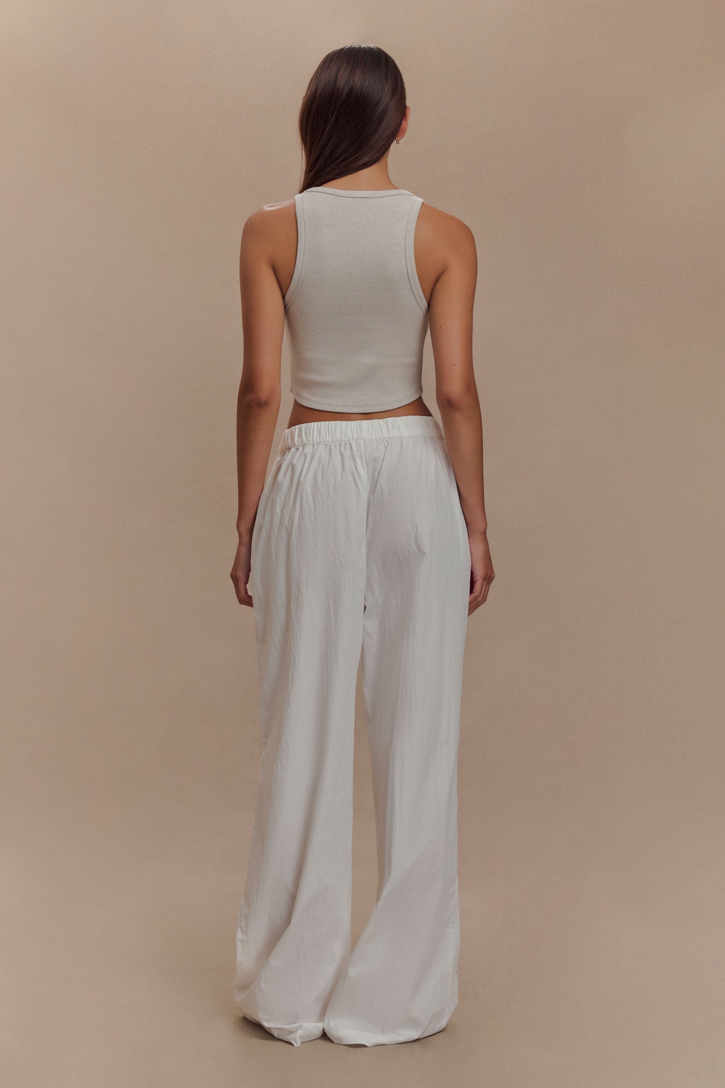 Pantalon large en coton Campbell - Blanc