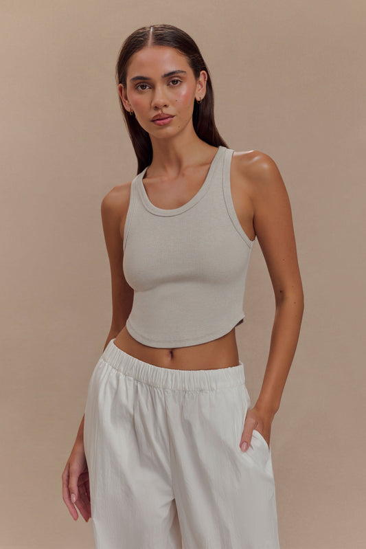 Débardeur côtelé Morgana - Gris chiné