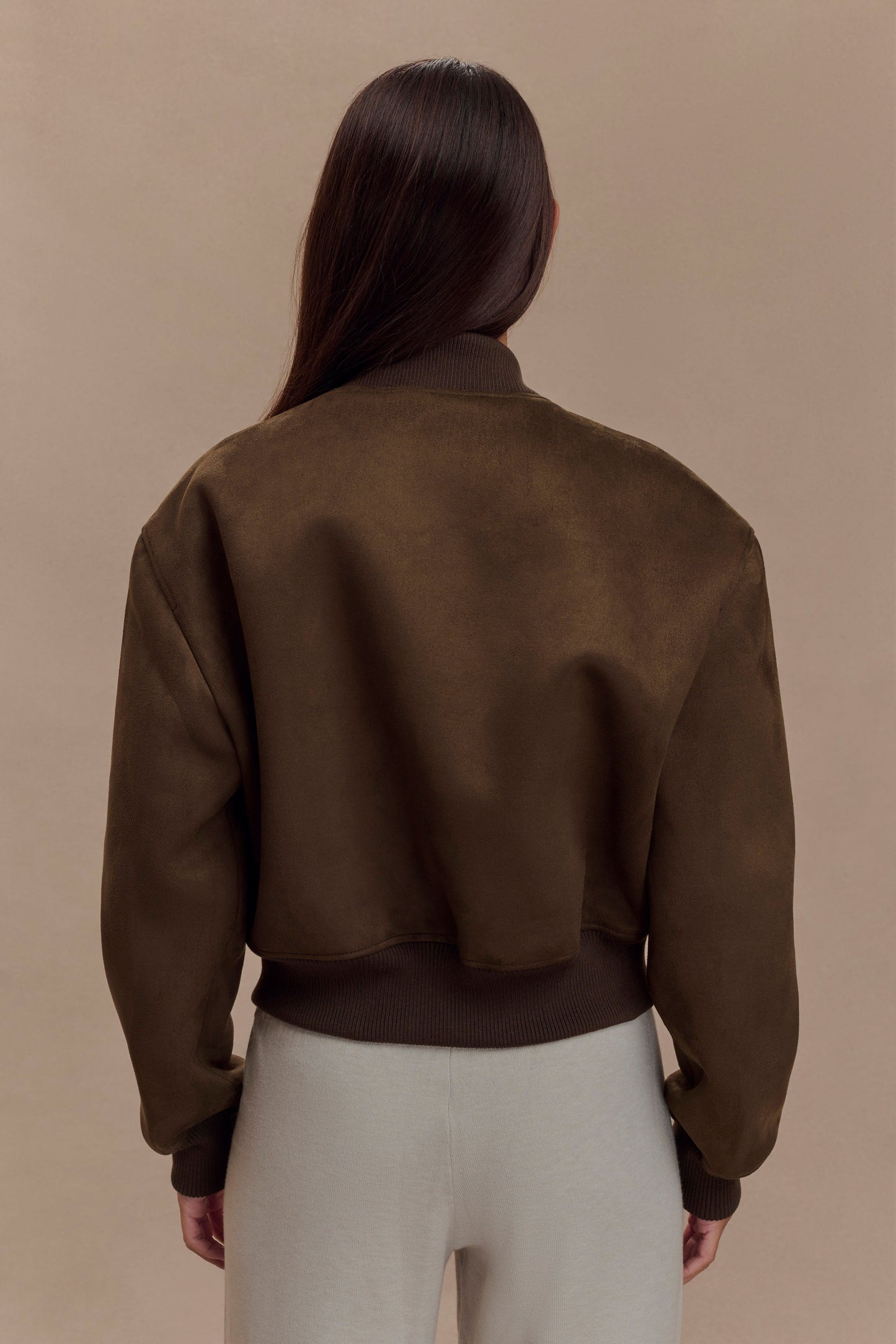 Veste bomber en daim Rudy - Chocolat
