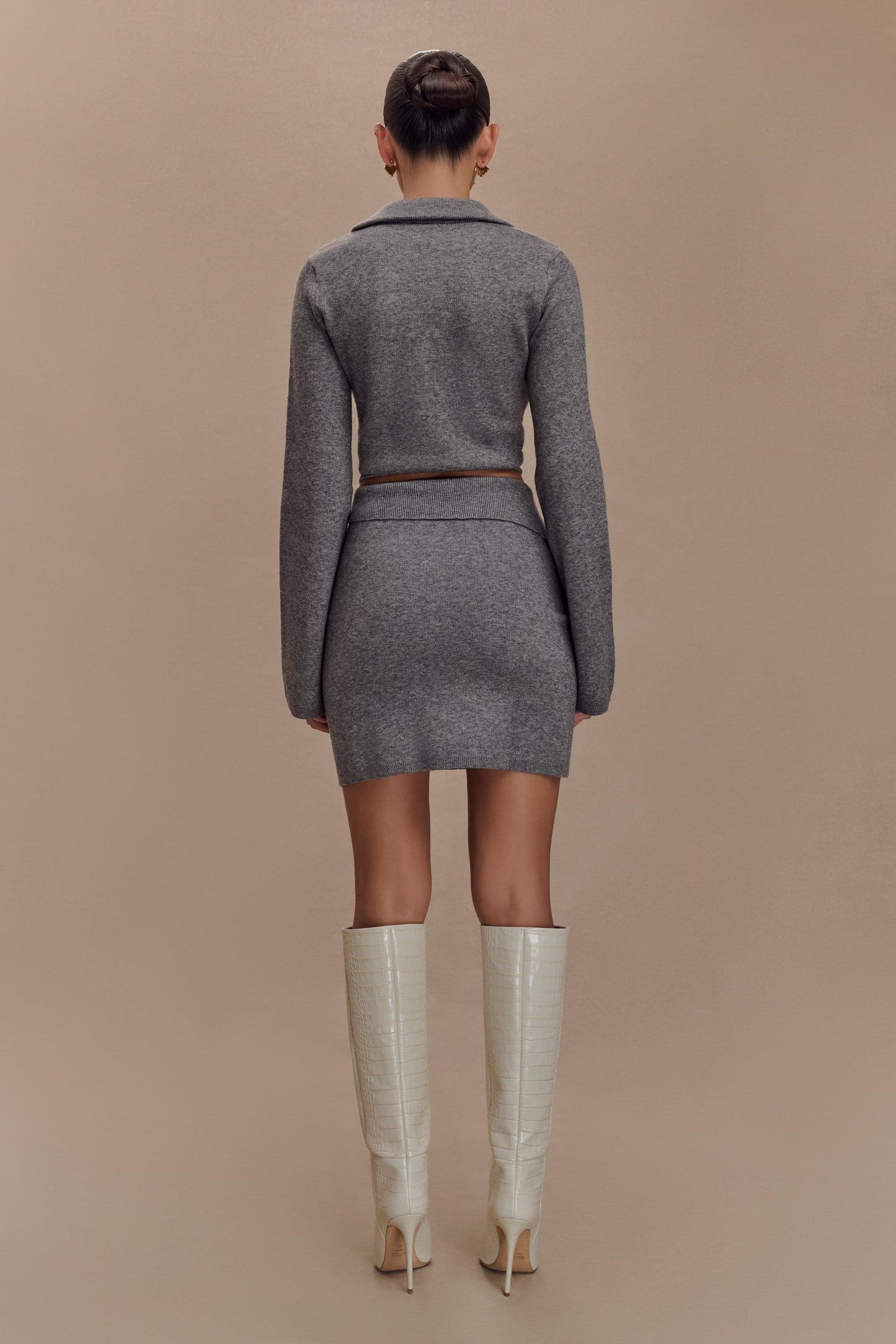 Jupe mini en tricot Annabelle - Gris anthracite