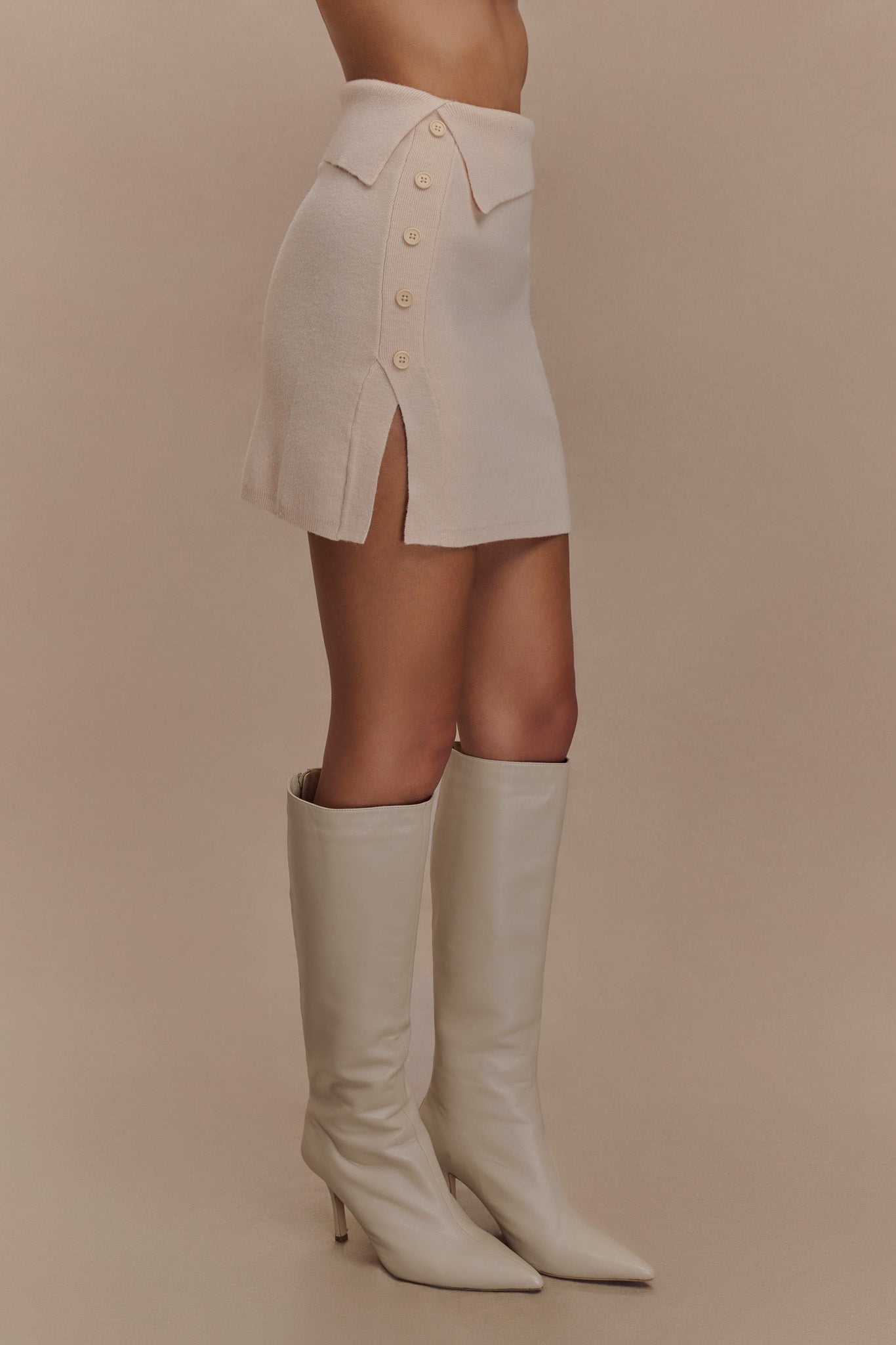 Mini-jupe en tricot Annabelle - Crème