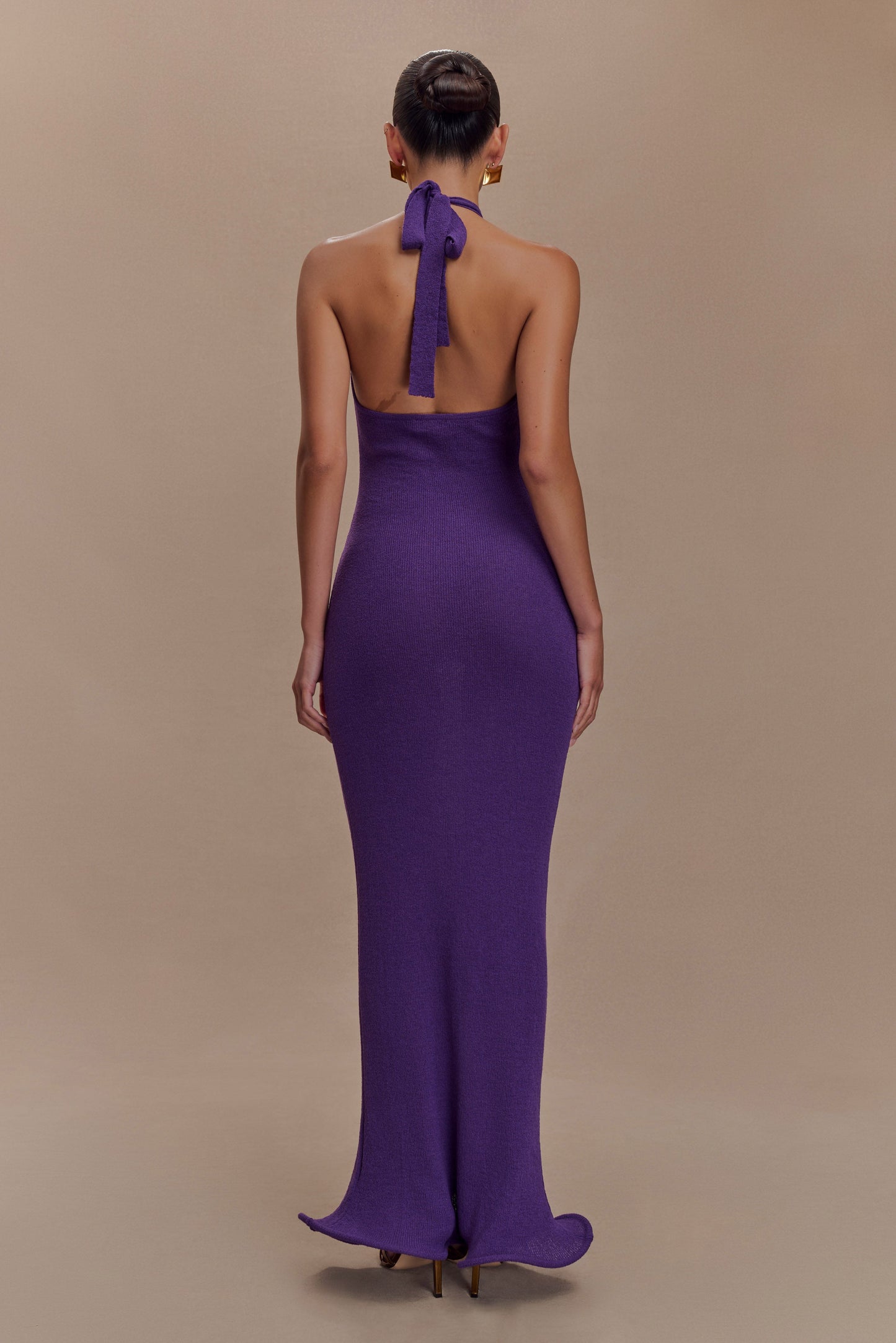 Robe Maxi Tricotée Melodie à Décolleté Croisé - Violette