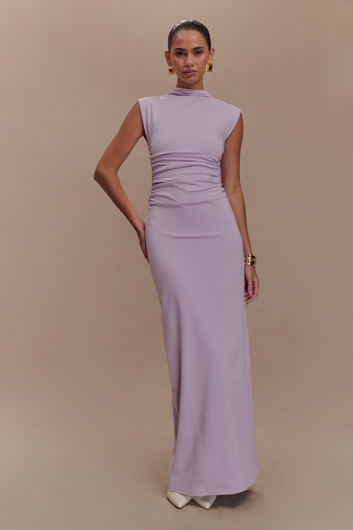 Robe Maxi Sans Manches à Col Haut Elliot - Lilas