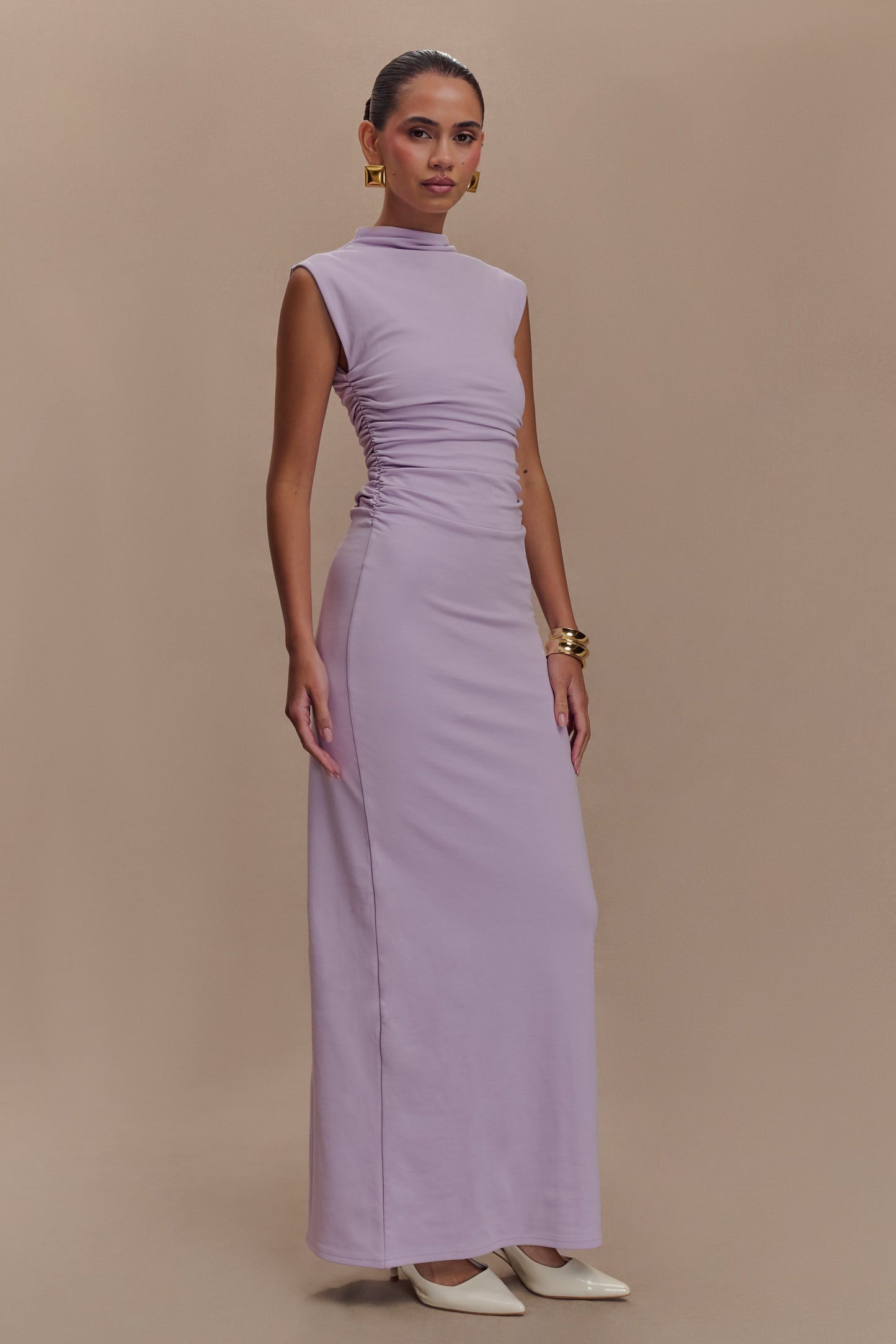 Robe Maxi Sans Manches à Col Haut Elliot - Lilas