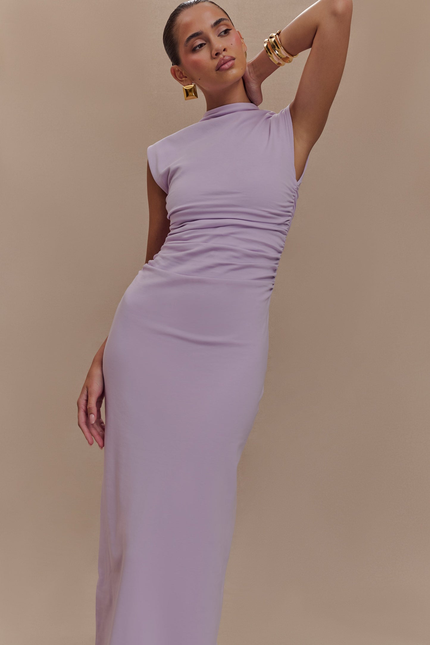 Robe Maxi Sans Manches à Col Haut Elliot - Lilas