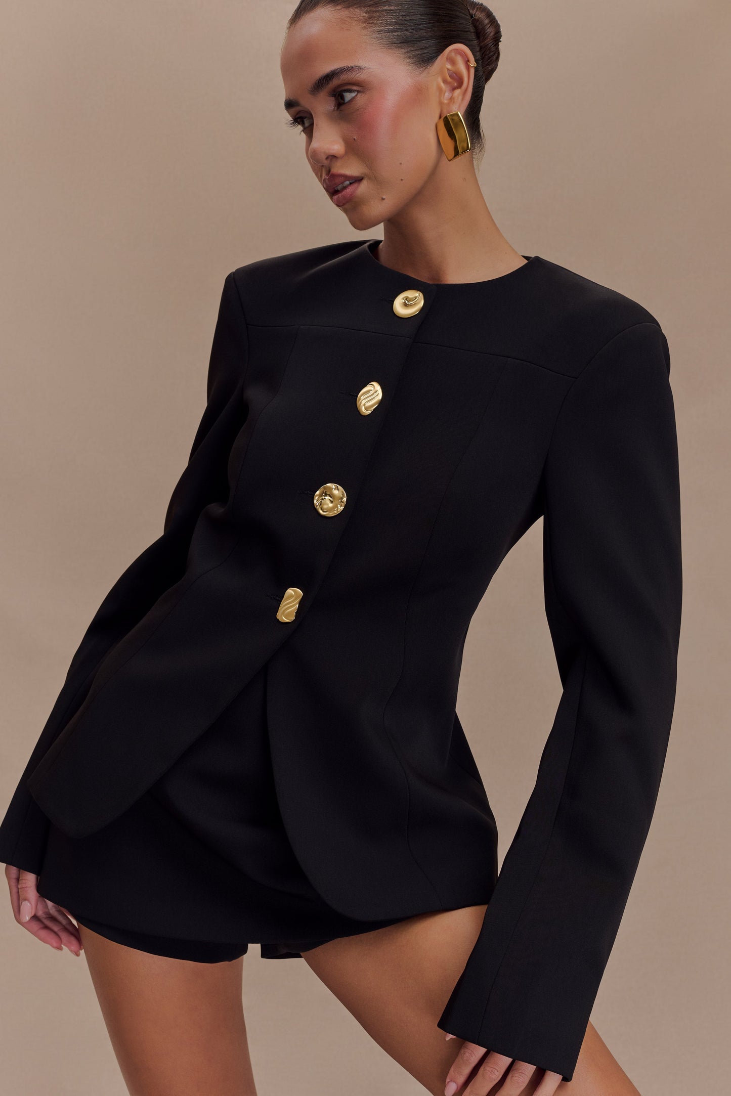 Blazer à boutons mixtes Asia - Noir