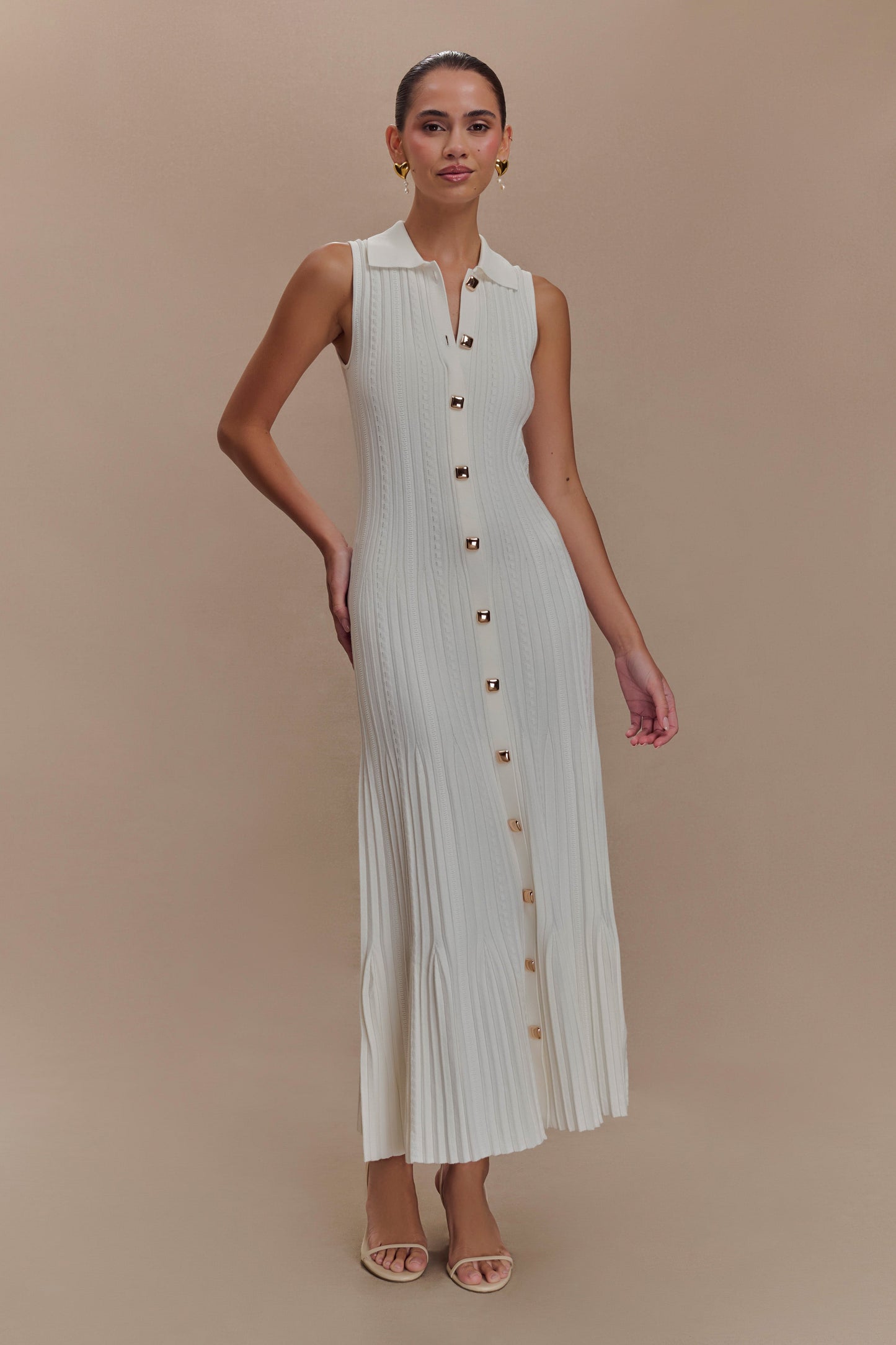 Robe mi-longue en jersey sans manches Margie - Blanc
