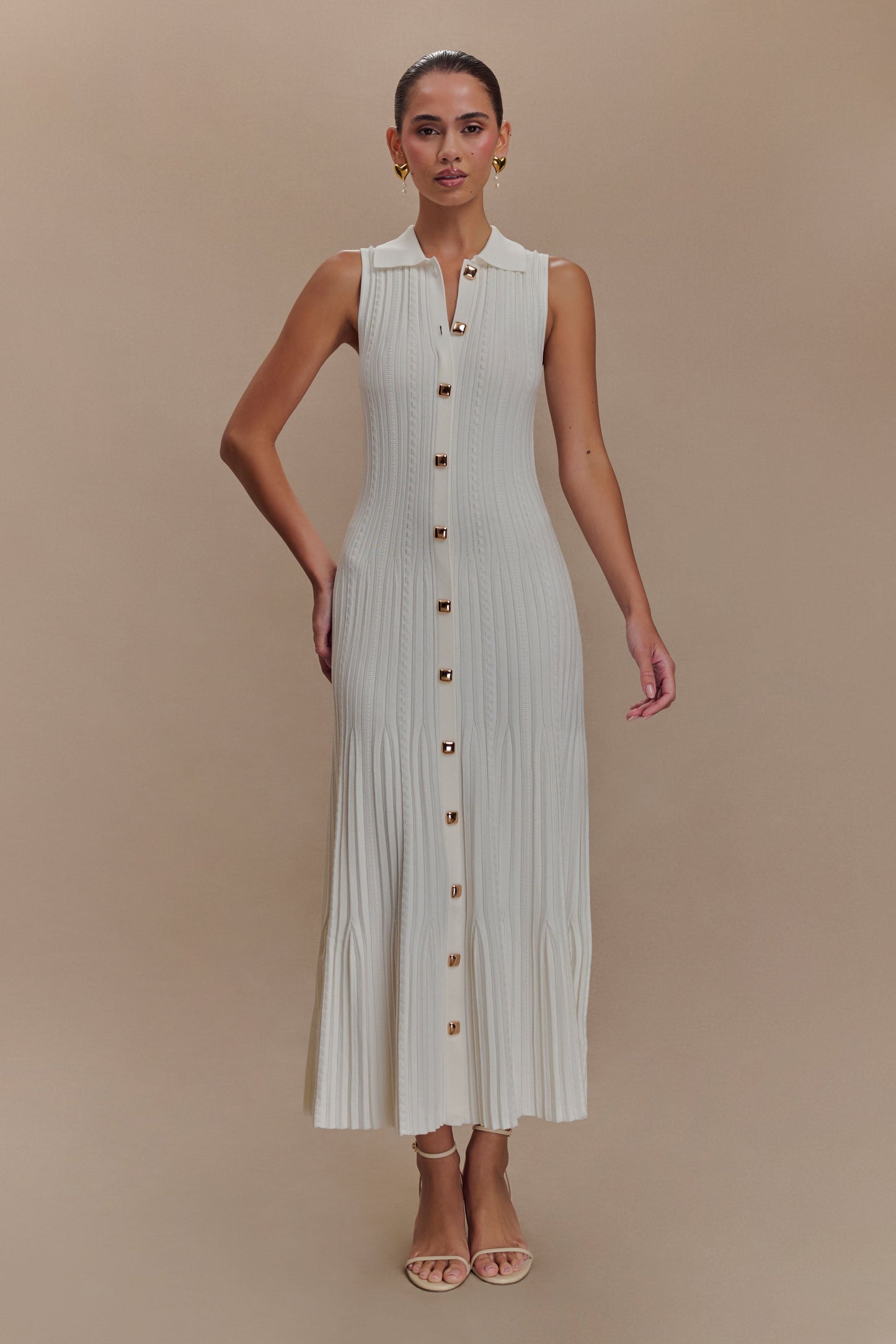 Robe mi-longue en jersey sans manches Margie - Blanc