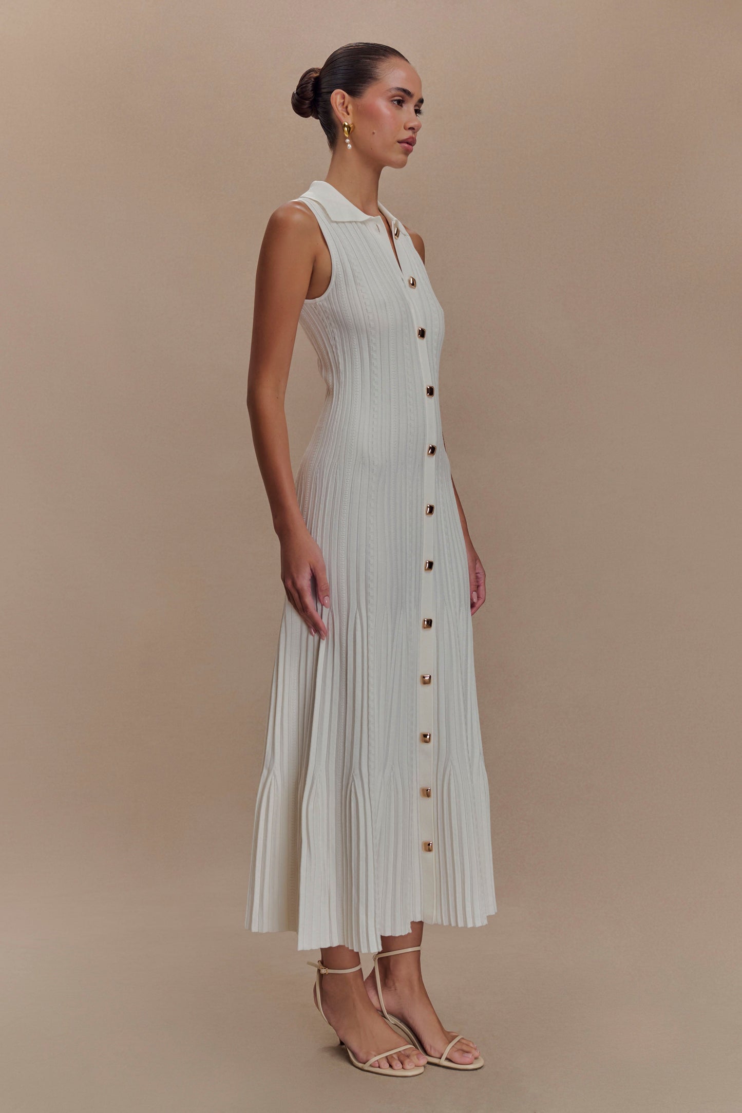Robe mi-longue en jersey sans manches Margie - Blanc