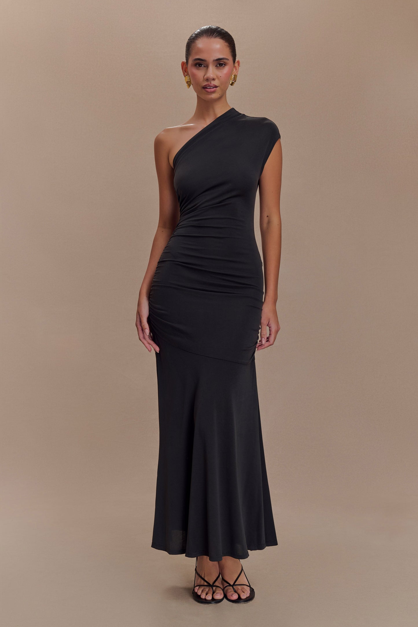 Robe midi asymétrique en jersey de jersey de chloé - Noir
