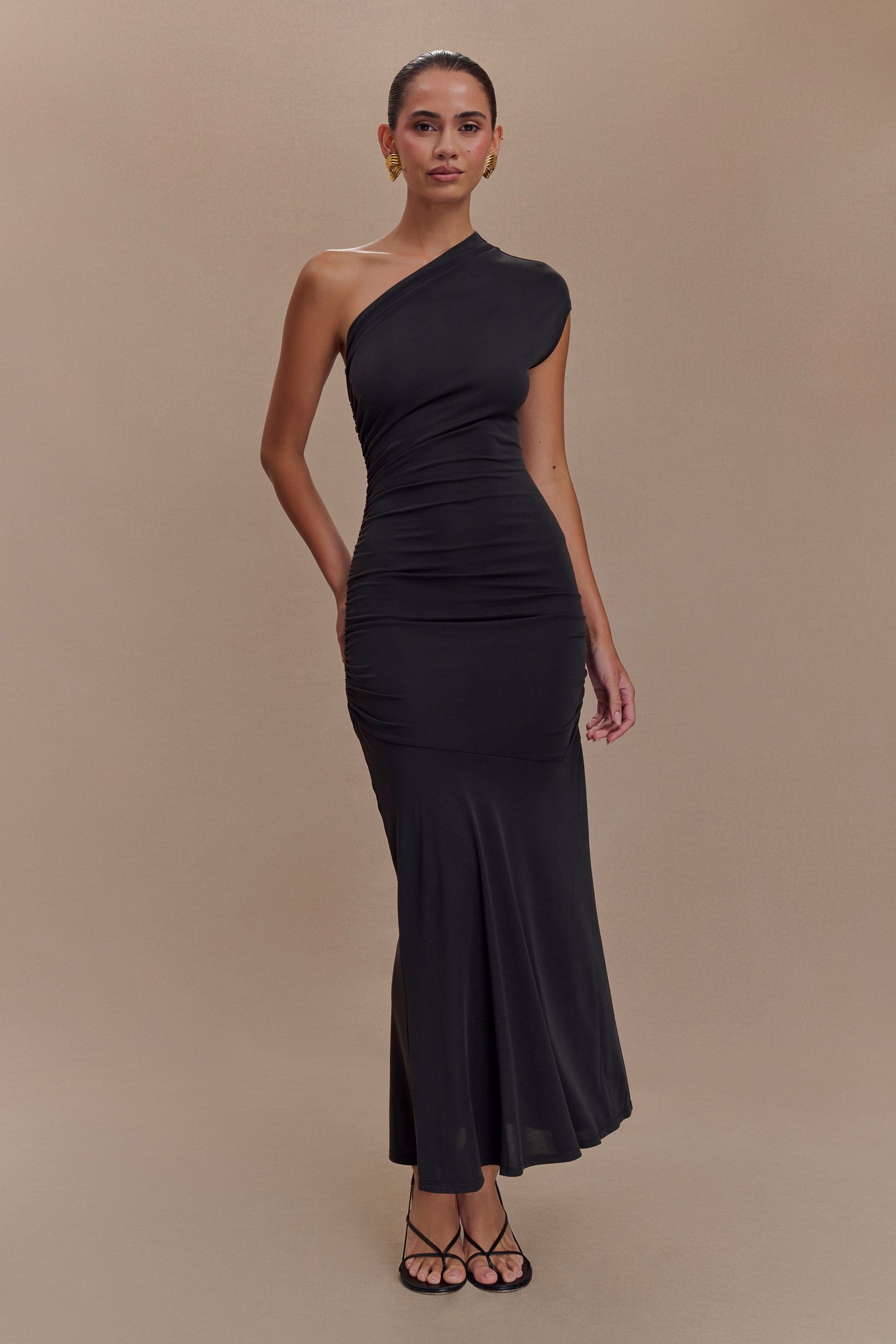 Robe midi asymétrique en jersey de jersey de chloé - Noir