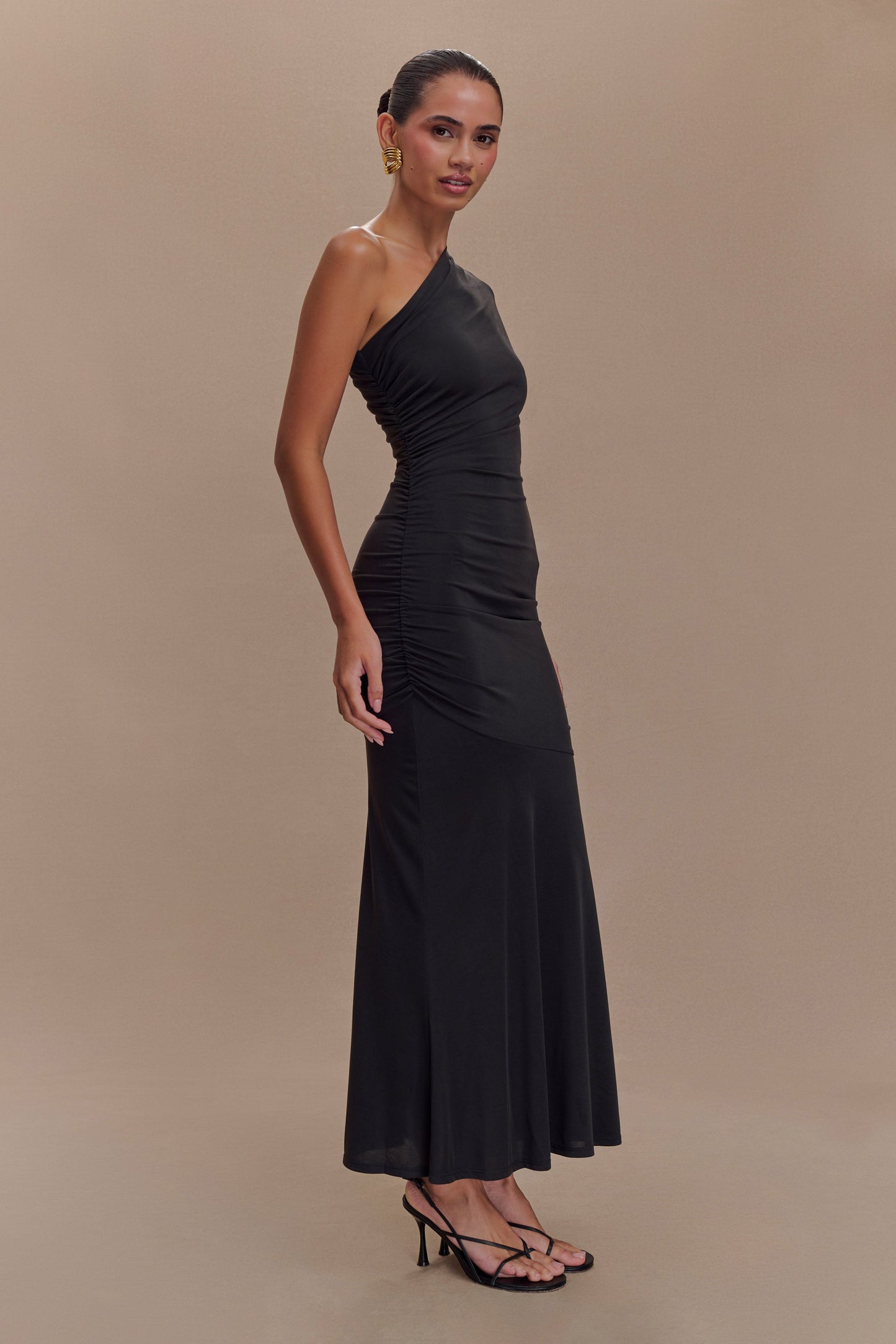 Robe midi asymétrique en jersey de jersey de chloé - Noir