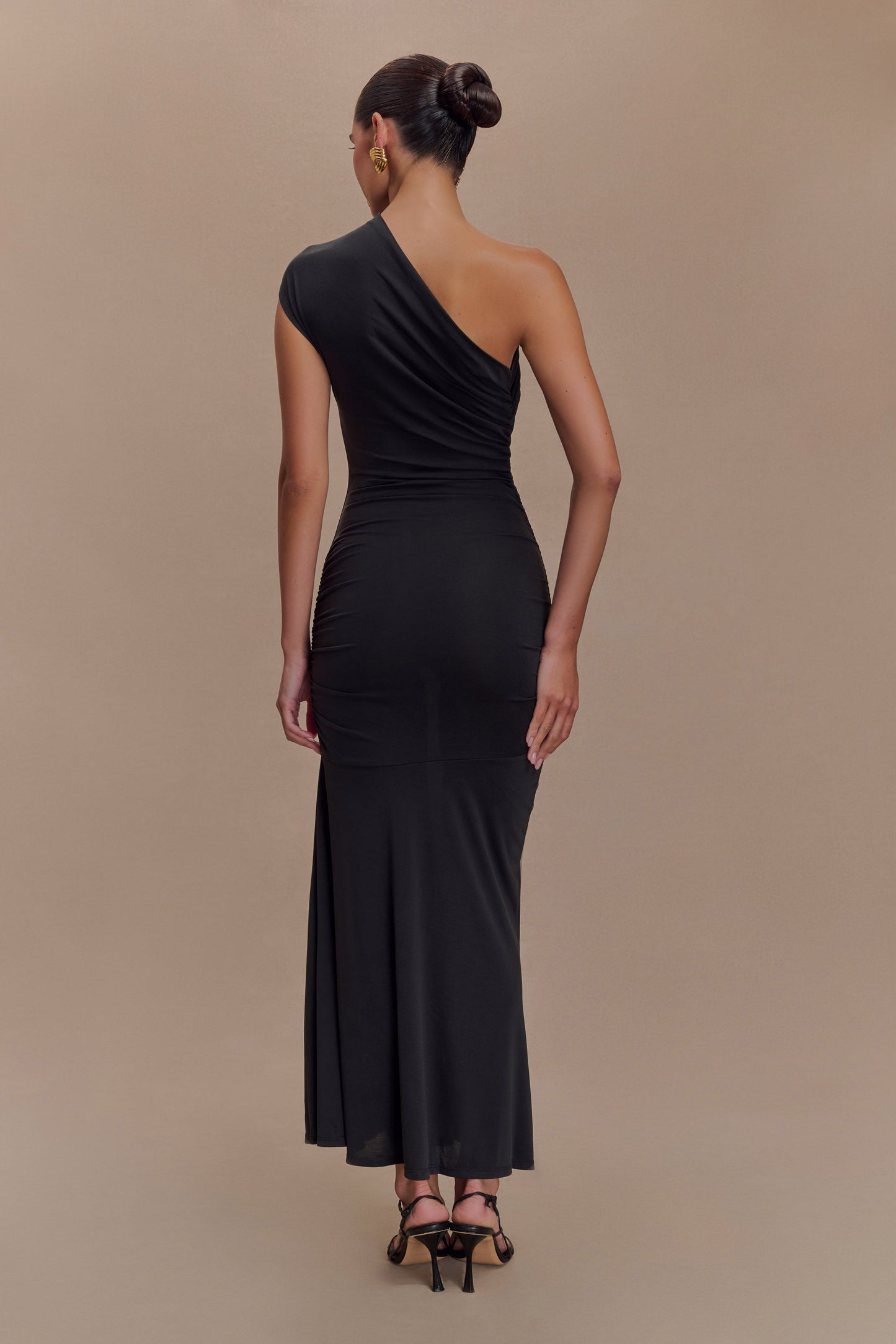 Robe midi asymétrique en jersey de jersey de chloé - Noir
