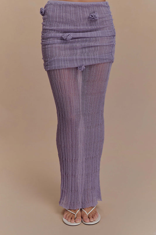 Jupe Maxi Tricotée Motif Orchidée Orianna - Orchidée