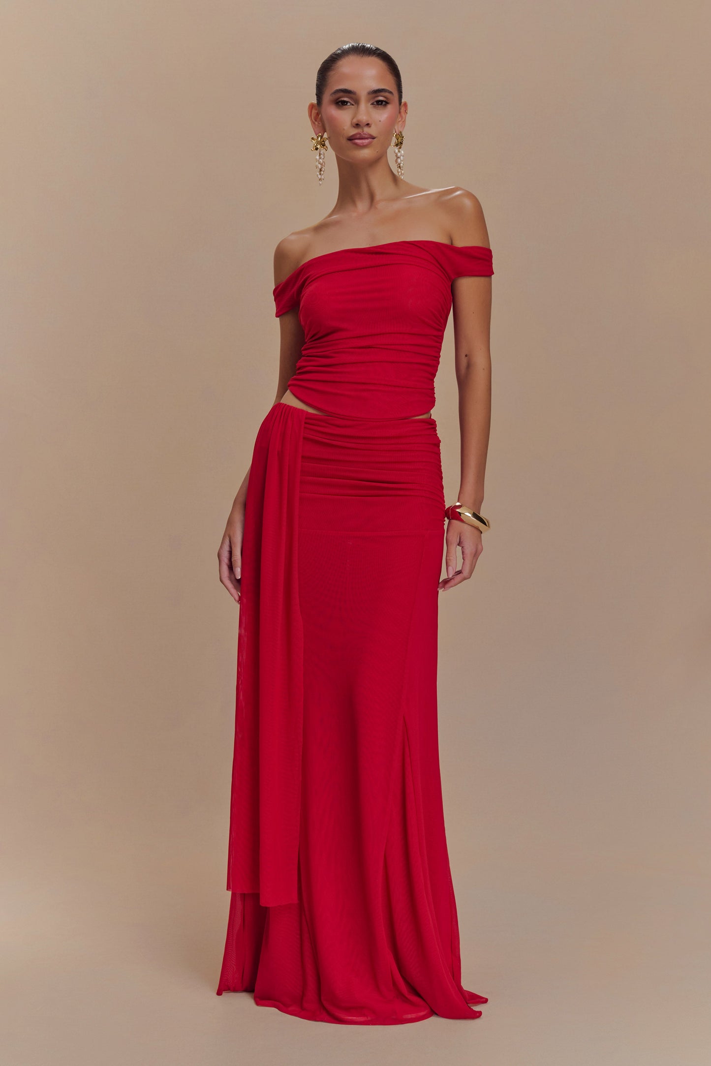 Jupe Maxi en Maille Arna - Rubis