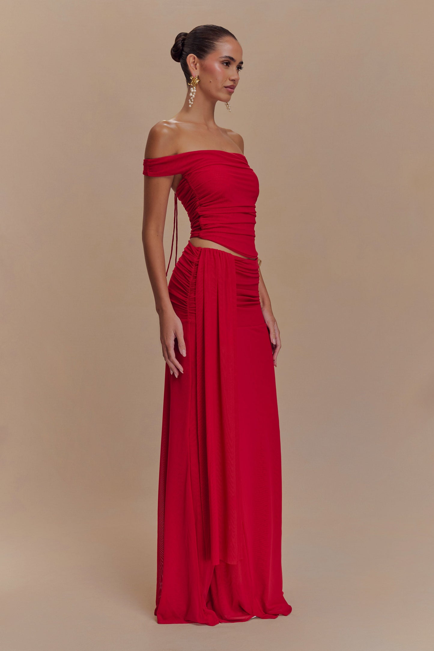 Jupe Maxi en Maille Arna - Rubis
