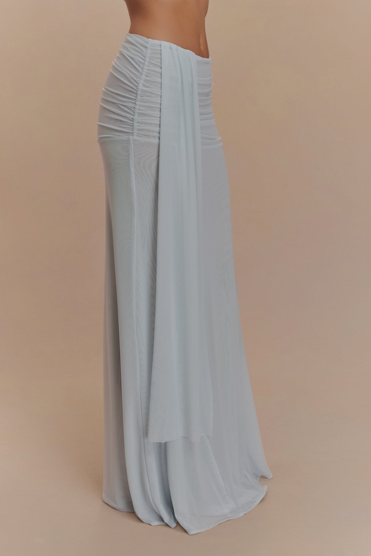 Jupe Maxi en Maille Arna - Bleu Clair