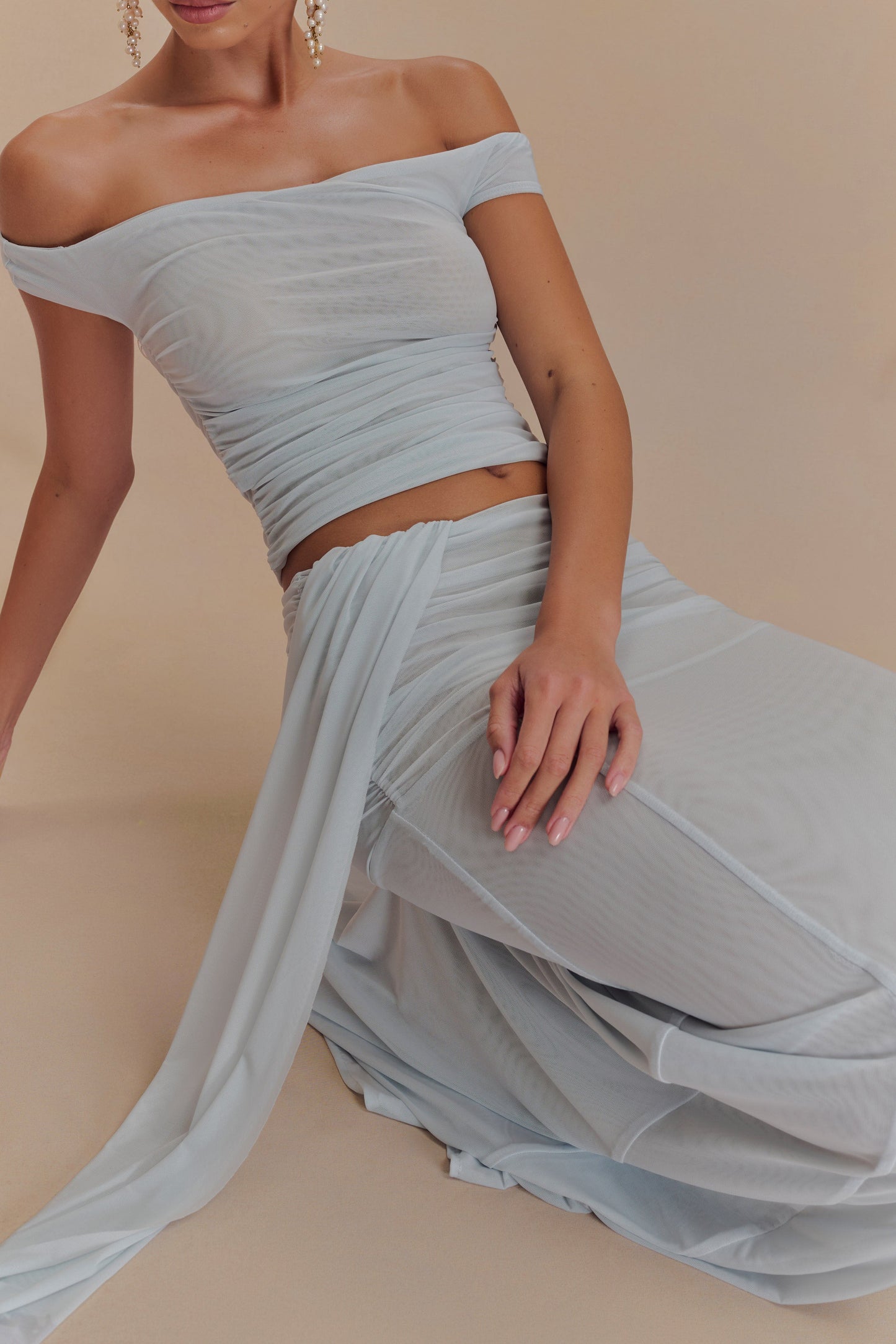 Top court en maille Brooklyn - Bleu clair