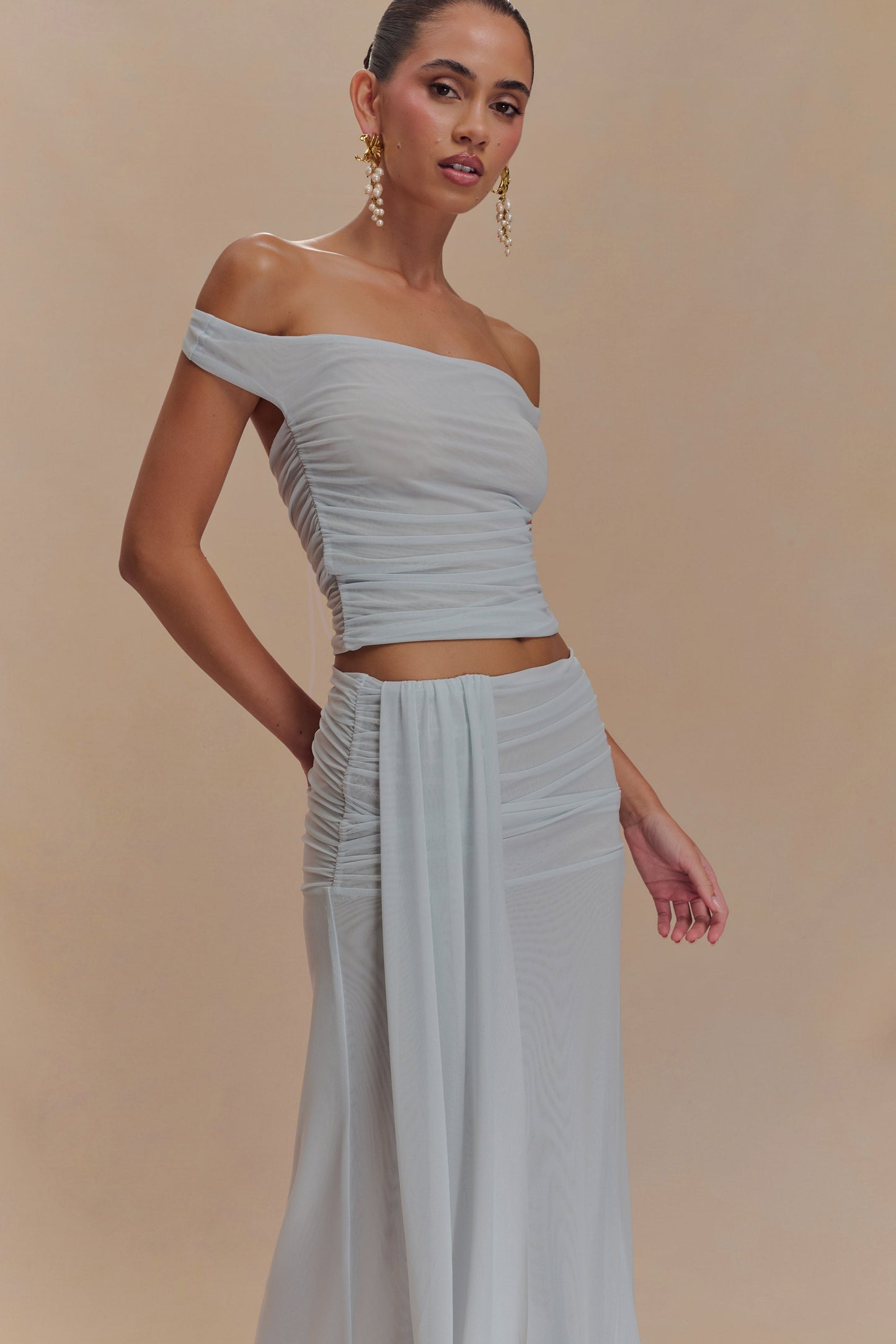 Top court en maille Brooklyn - Bleu clair