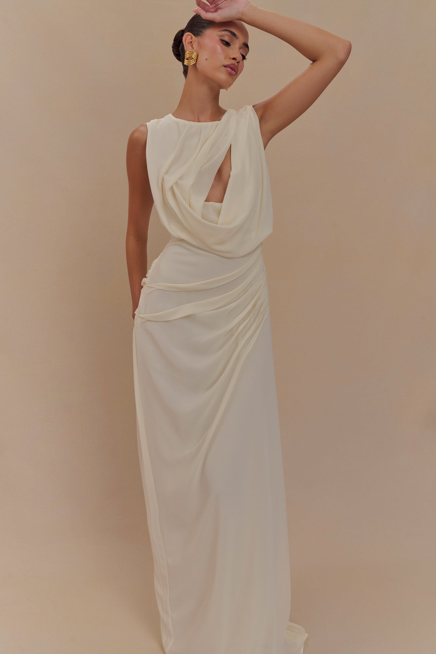 Robe Maxi en Chiffon Oria - Ivoire