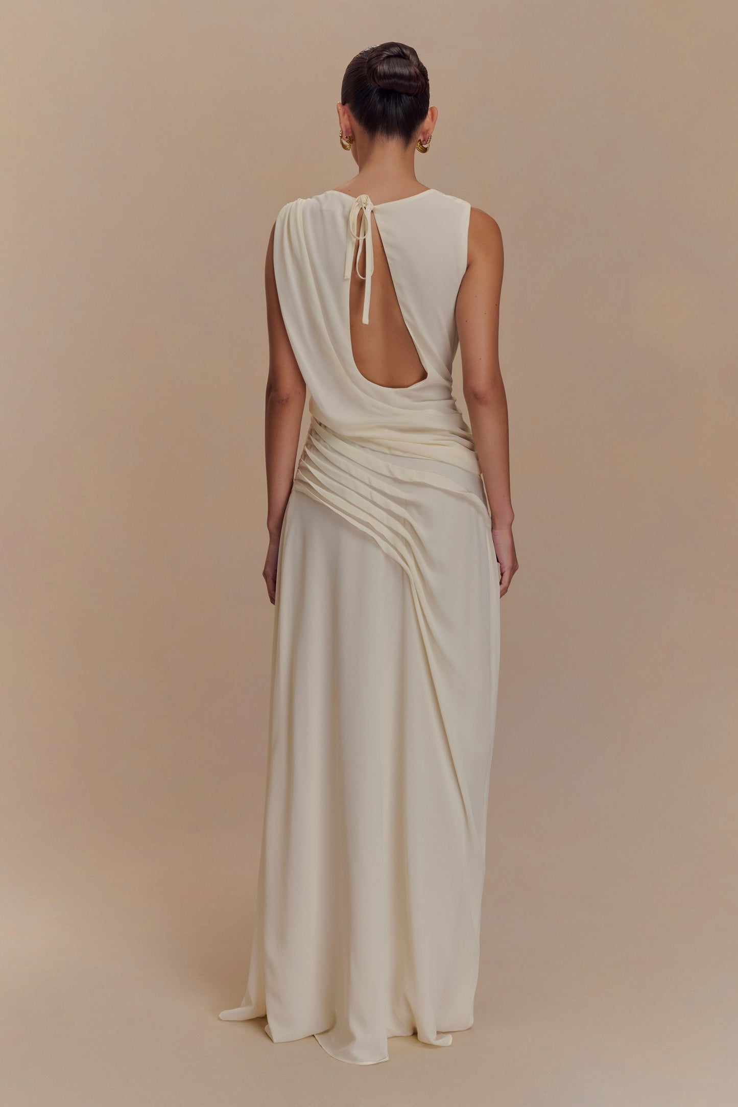 Robe Maxi en Chiffon Oria - Ivoire