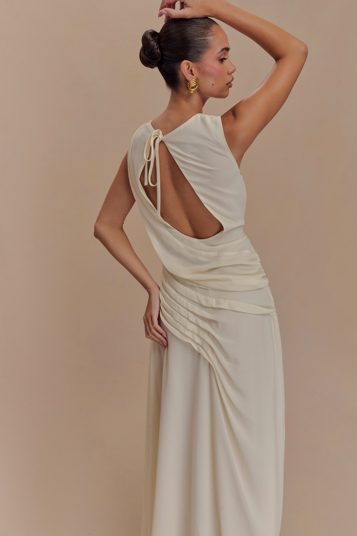 Robe Maxi en Chiffon Oria - Ivoire