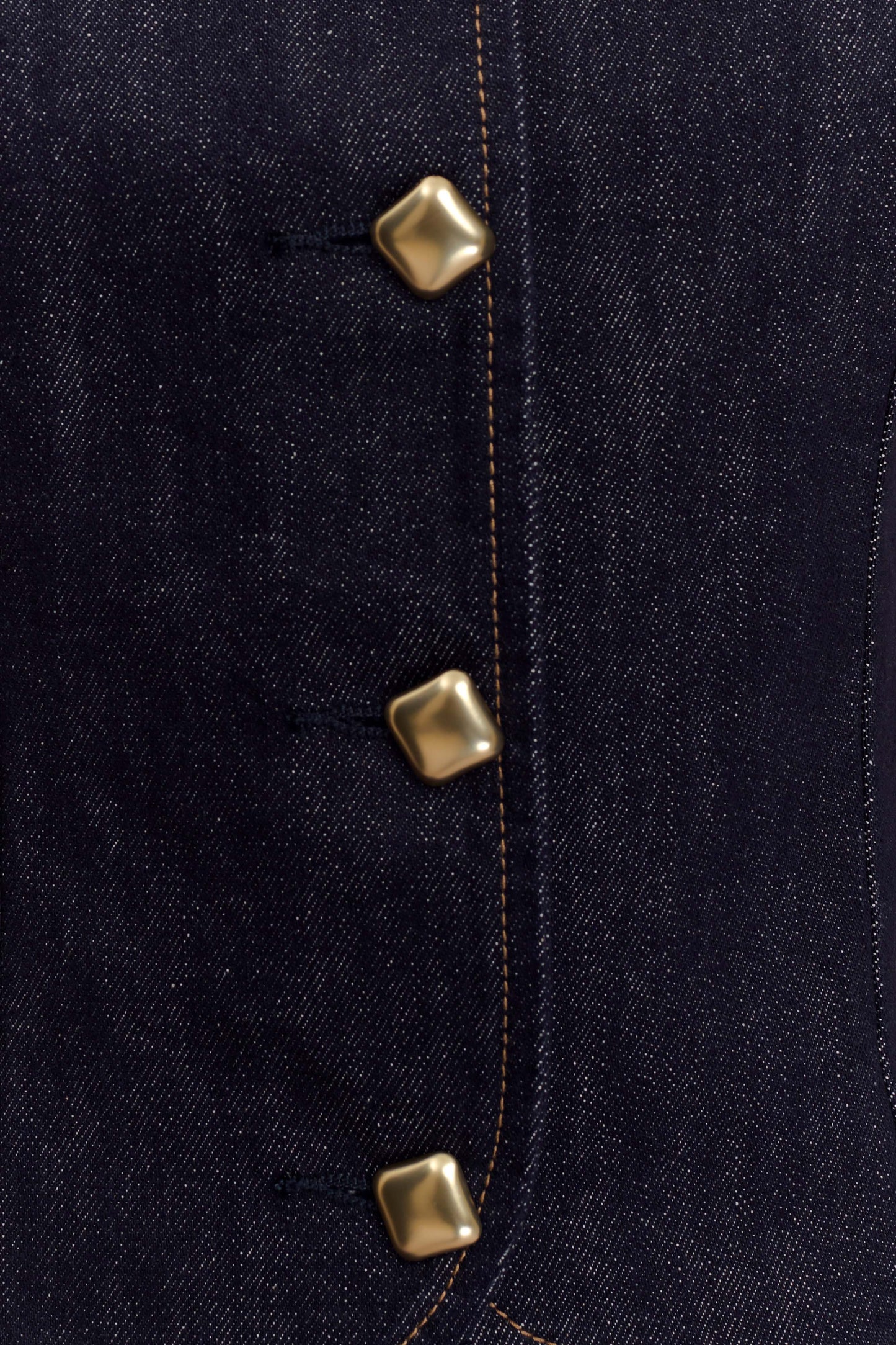 Top en jean à manches courtes et boutons - Bleu indigo délavé