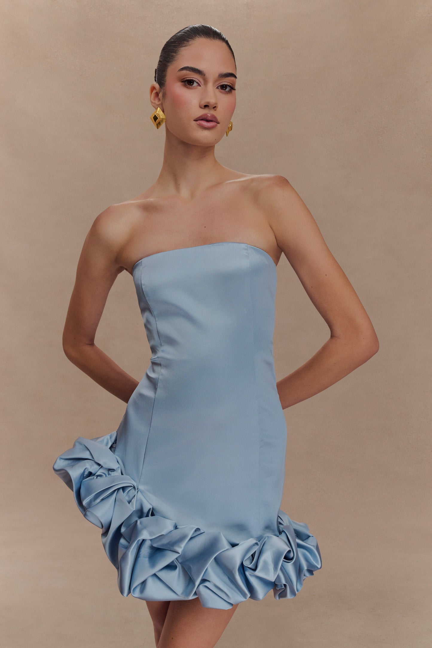 Robe mini Alba à bulles - Bleu bleuet