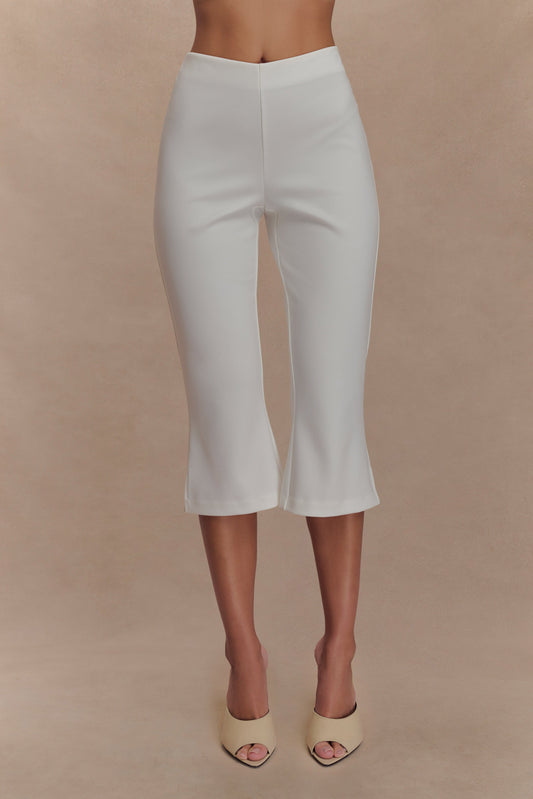 Pantalon Capri en Crêpe à Emmanchures Layla - Blanc