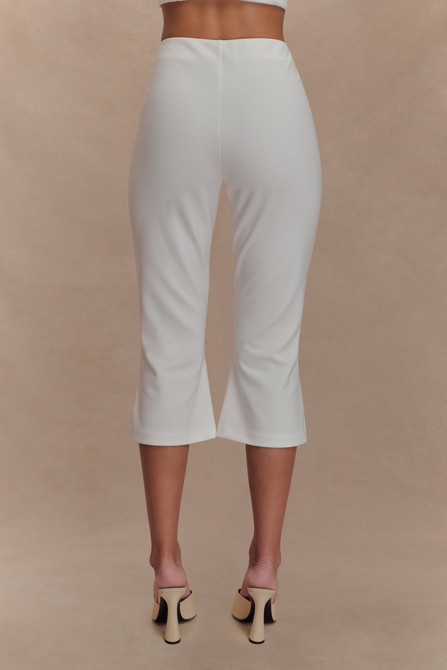 Pantalon Capri en Crêpe à Emmanchures Layla - Blanc